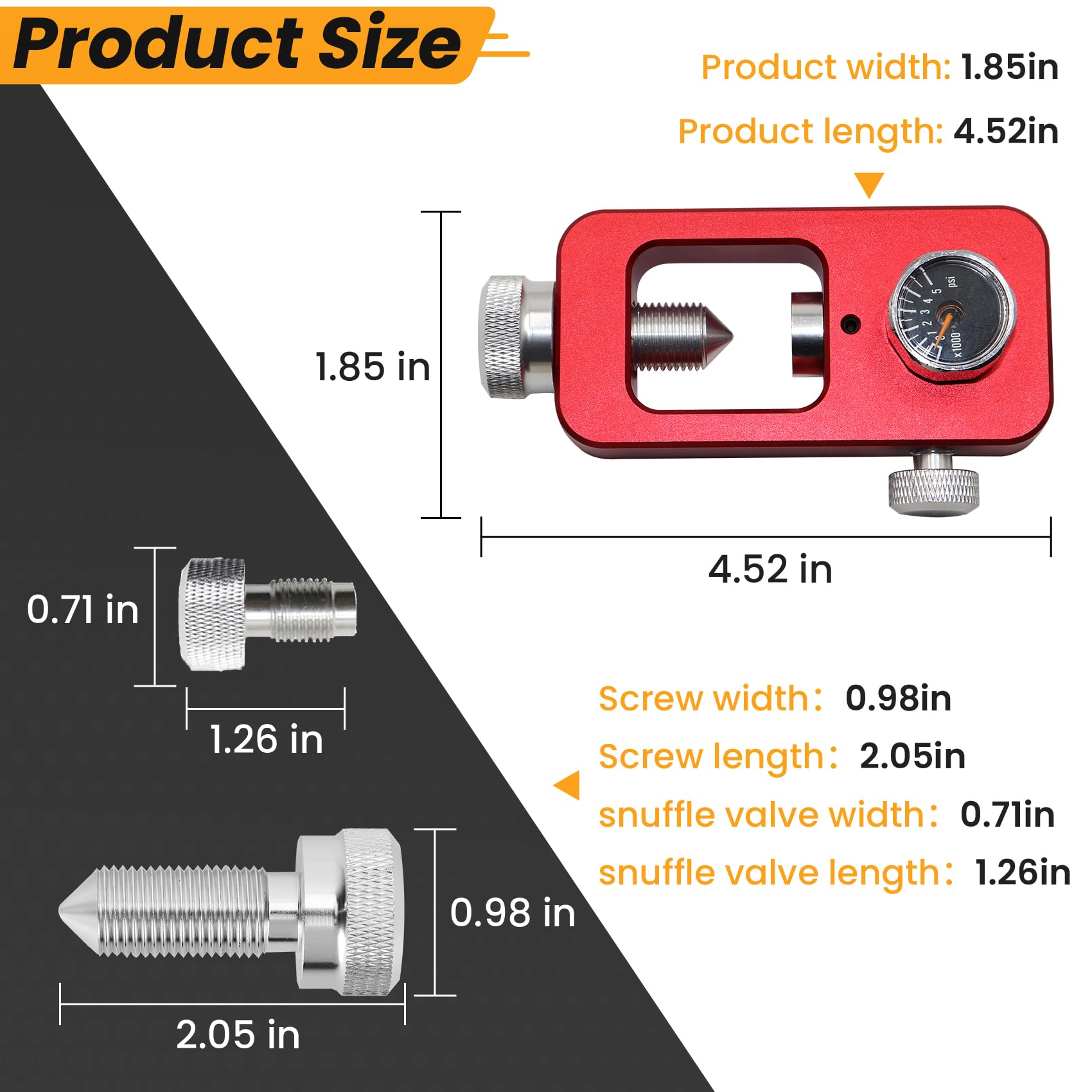 DIN Valve Diving Adapter, Paintball Underwater Filling Station, PCP Tank Diving Adaptor, HPA Tank Inflator, With a Pressure Capacity of up to 4500 psi, 36