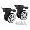 Alomejor Suitcase Wheels, 1 Pair Suitcase Casters with 8 x Screw for Double Row Wheels