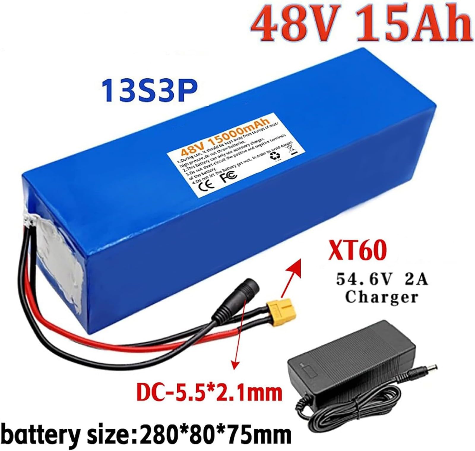 E-Bike Akku 48V 15Ah 18Ah 20Ah, Elektrofahrrad Batterie 48V 15Ah 18Ah 20Ah Für 750W 500W 250W Elektro Fahrrad Batterie Für Elektro-Roller Scooter Mit 2Aladegerät BMS-Schutz