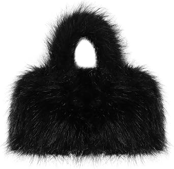 HAOAN Trendy Faux Fur Handbag Purse Furry Hobo Bag Fuzzy Tote Bag for Women