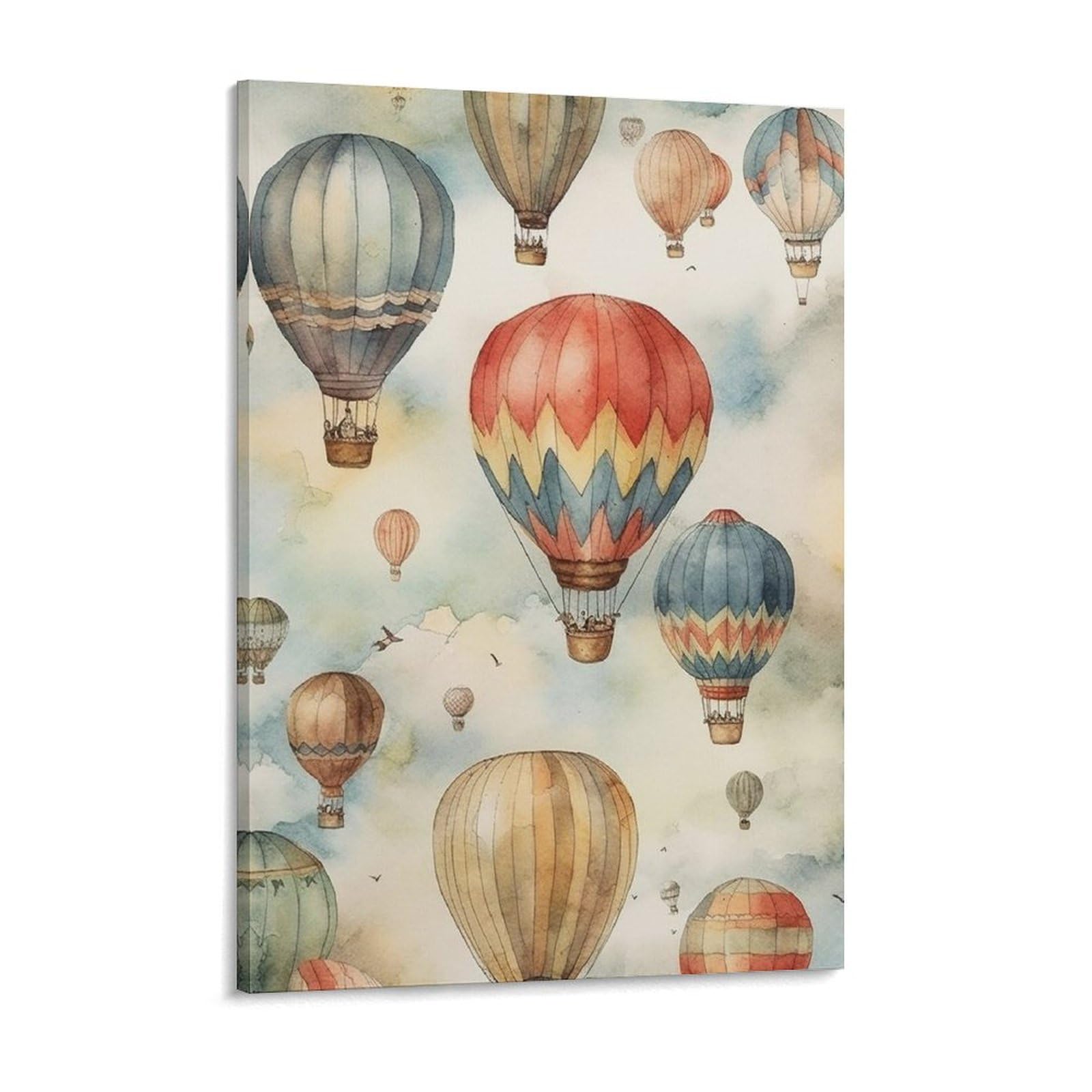 NTVOWPZO Watercolor Hot Air Balloon Canvas Wall Art for Bedroom 18x24inch Canvas Prints Artwork for Walls Modern Picture Artwork Painting for Living Room Aesthetic Wall Paintings for Bathroom Kitchen