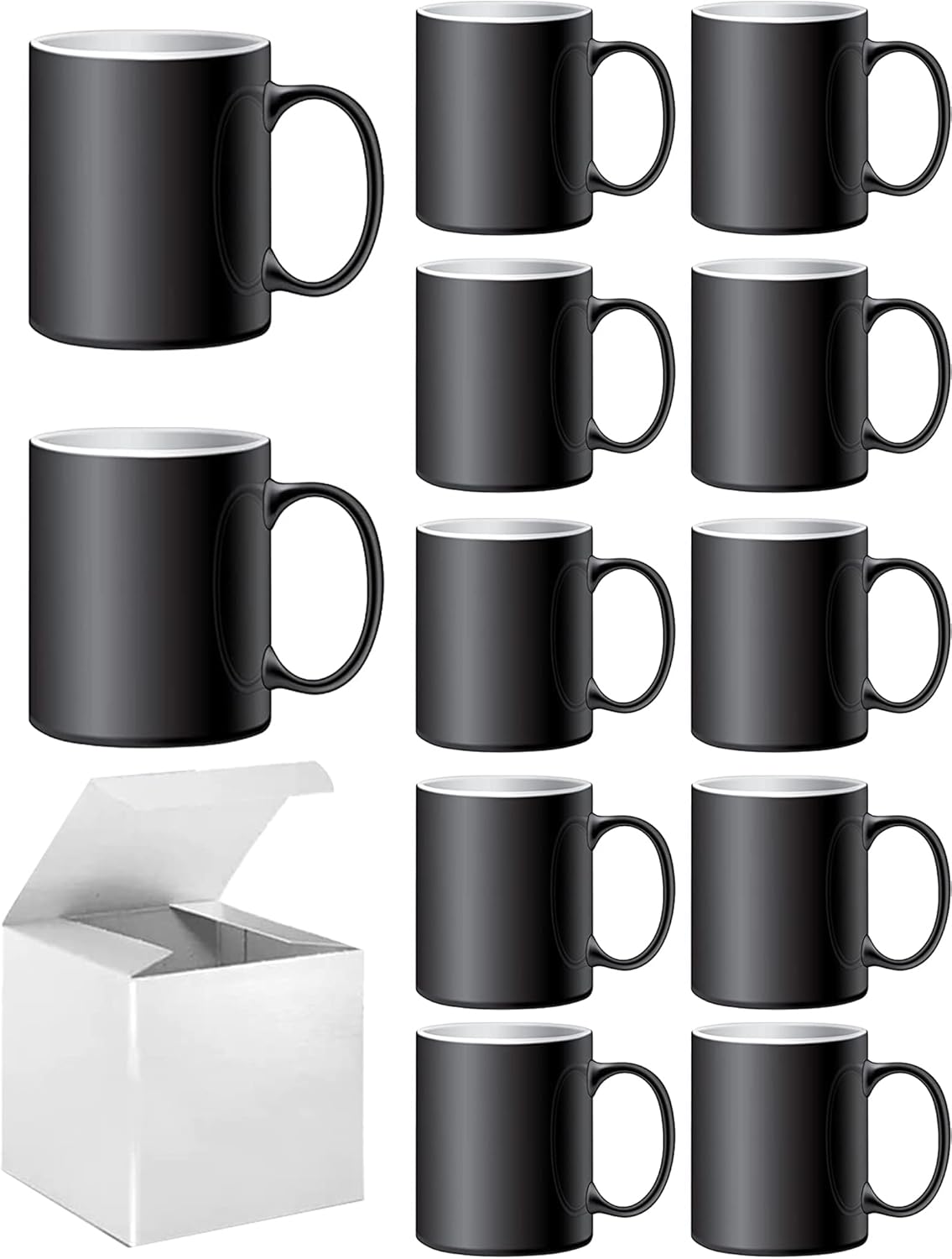 ABBSH Color Changing Mugs, Sublimation Mugs Black Color