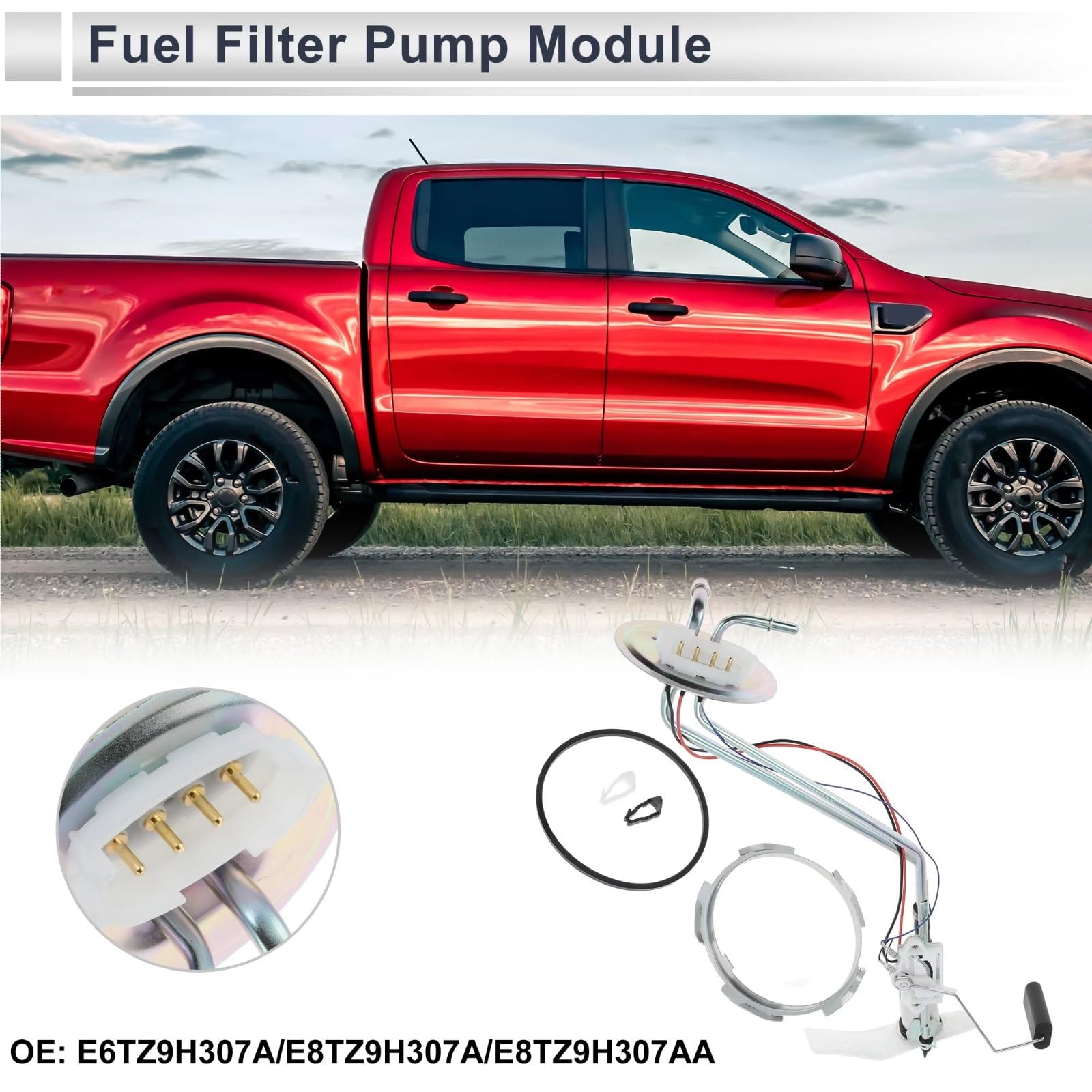 Pompes À Carburant Ensemble Pompe À Carburant Électrique Avec Unité D'envoi, Compatible Avec Ford Pour Ranger 1986 1987 1988 4 Cylindres 2.0 2,3l 6 Cylindres 2,9l E8TZ-9H307-A