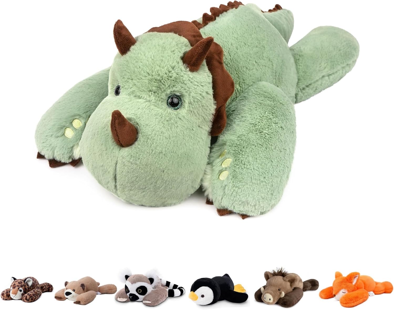 Niuniu Daddy Weighted Dinosaur Stuffed Animal for Kids & Adults, 22 Inch 3.3lb Large Plush Toy with Soft Fur, Weighted Plushies Pillow for Sensory Calm, Huggable Gift for Everyday Comfort
