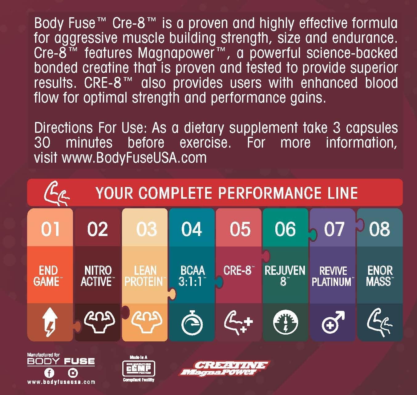 CRE-8 Creatine | Strength, Endurance & Decrease Recovery Time | 40 Servings