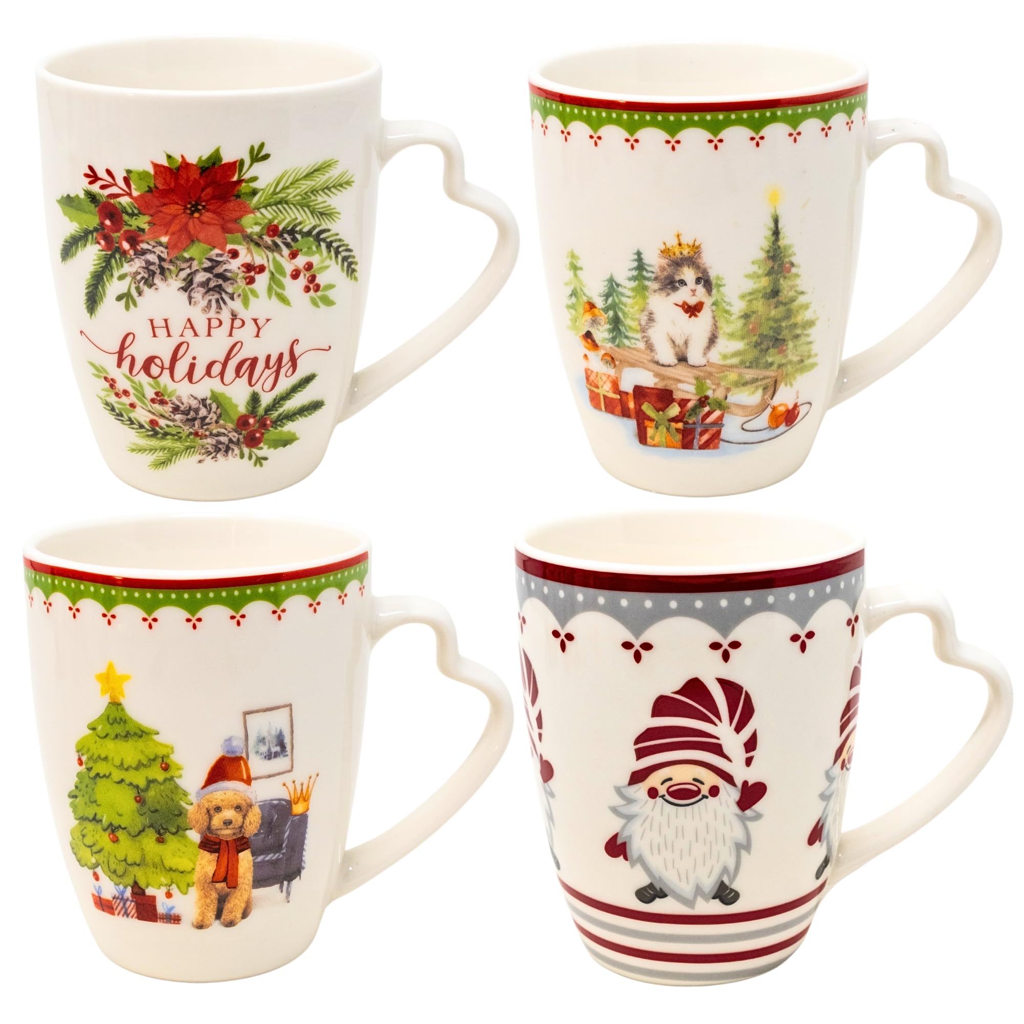 NAMAI-Ensemble de 4 Tasses de Noël-Mug-Convient au Lave-Vaisselle et au Micro-Ondes-8cmx10cm-Porcelaine-Tasses de Petit-Déjeuner Spéciales-Tasse de Noël-Tasse de Petit-Déjeuner Spéciale (3)