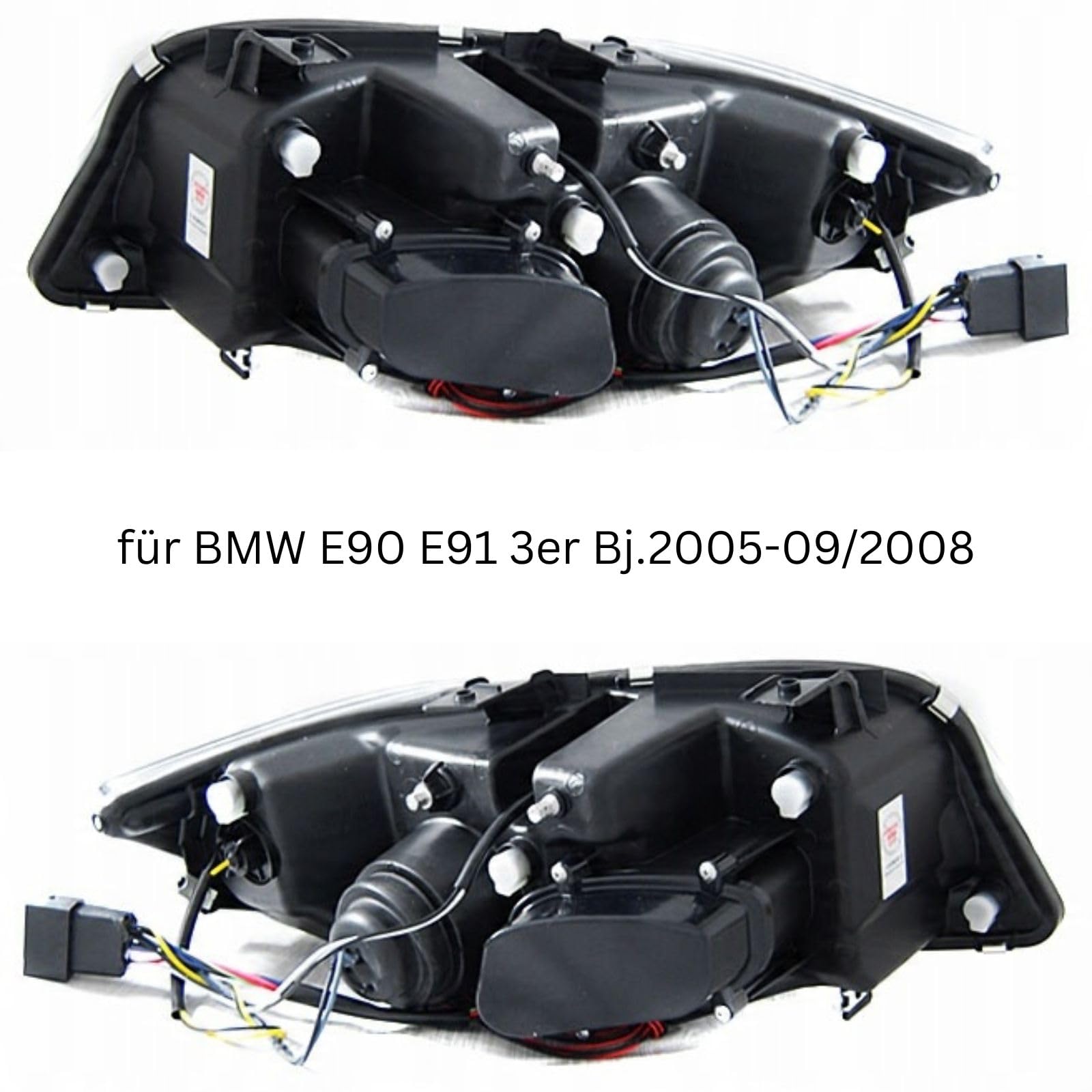 LED Angel Eyes Scheinwerfer Set für BMW E90/E91 3er 2005-09.2008 schwarz