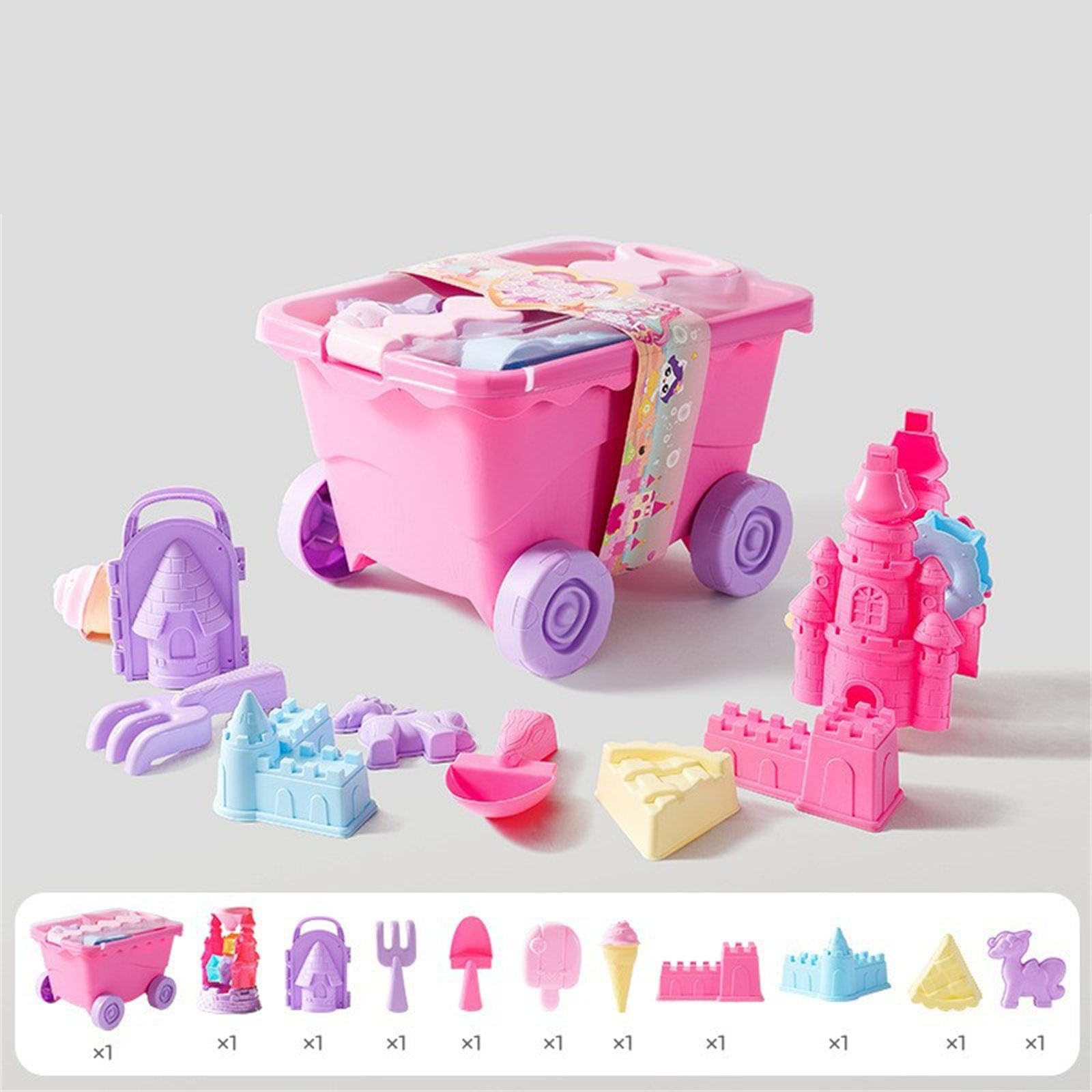 Articoli da gioco per sabbiera dai colori vivaci Collezione colorata che include pala e secchio per divertimento all ' aperta Bambole sabbia Set attrezzi per sabbia per bambini all ' aperto e