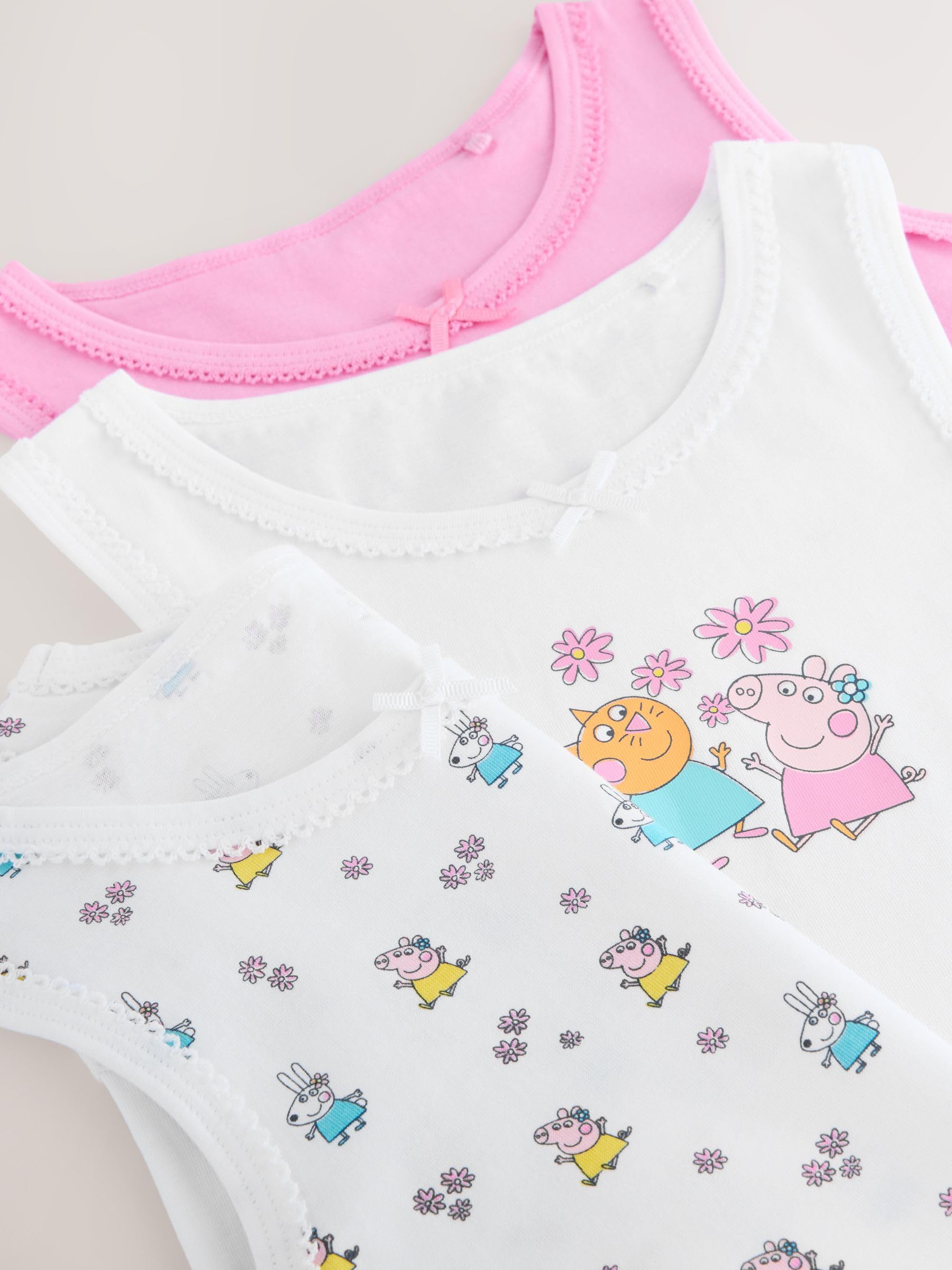NEXT Ragazza Confezione da 3 Canotte Classiche con Peppa Pig