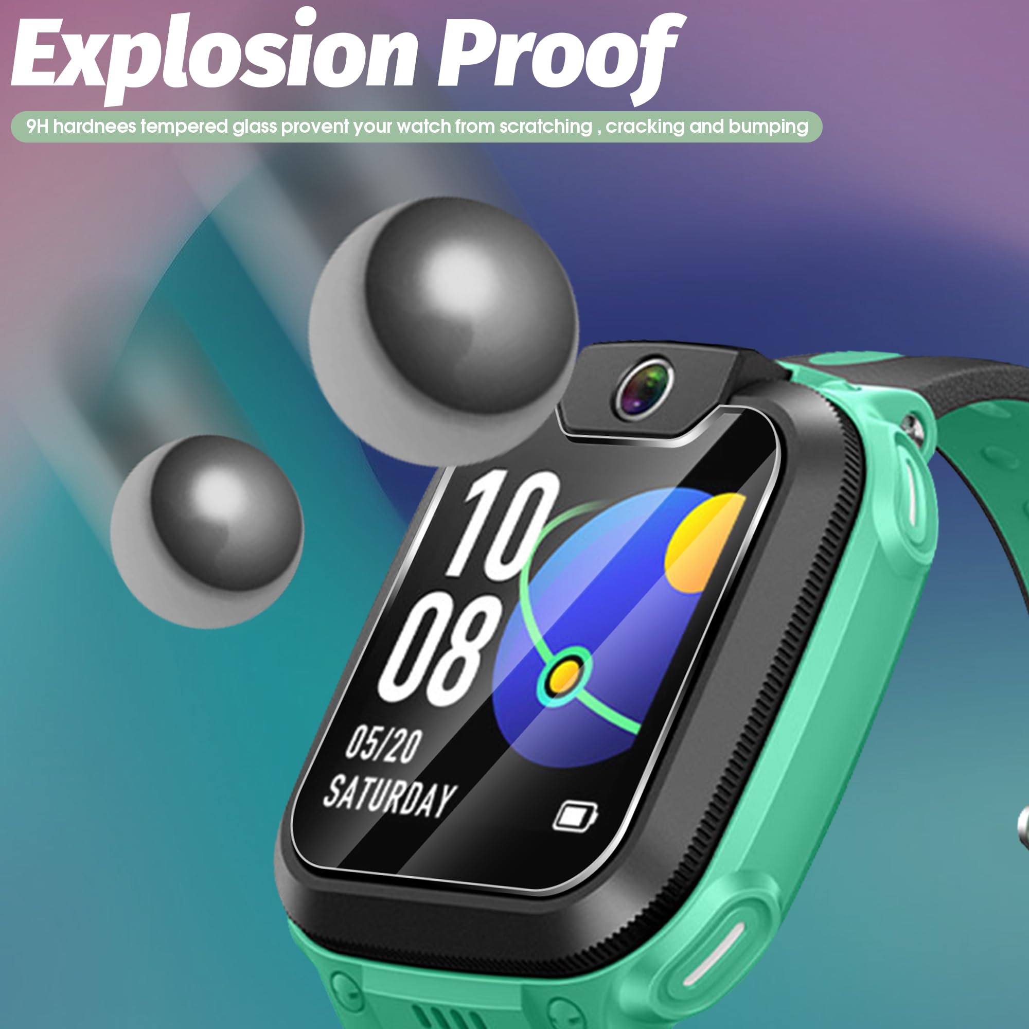 NEWZEROL Szkło ochronne na wyświetlacz, kompatybilne z Imoo Watch Phone Z1, pełne pokrycie, bez pęcherzyków powietrza, odporne na zarysowania, folia ochronna HD ze szkła, folia ochronna na zegarek