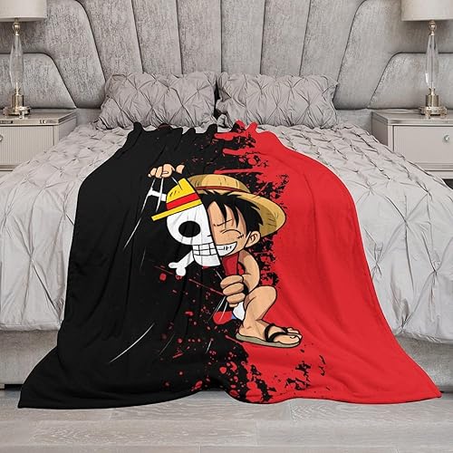 Miniatura 7 de Manta de anime  Manta de franela suave de forro polar, cálida y cómoda, colcha para cama, sofá, oficina, viajes, 50 x 60 pulgadas