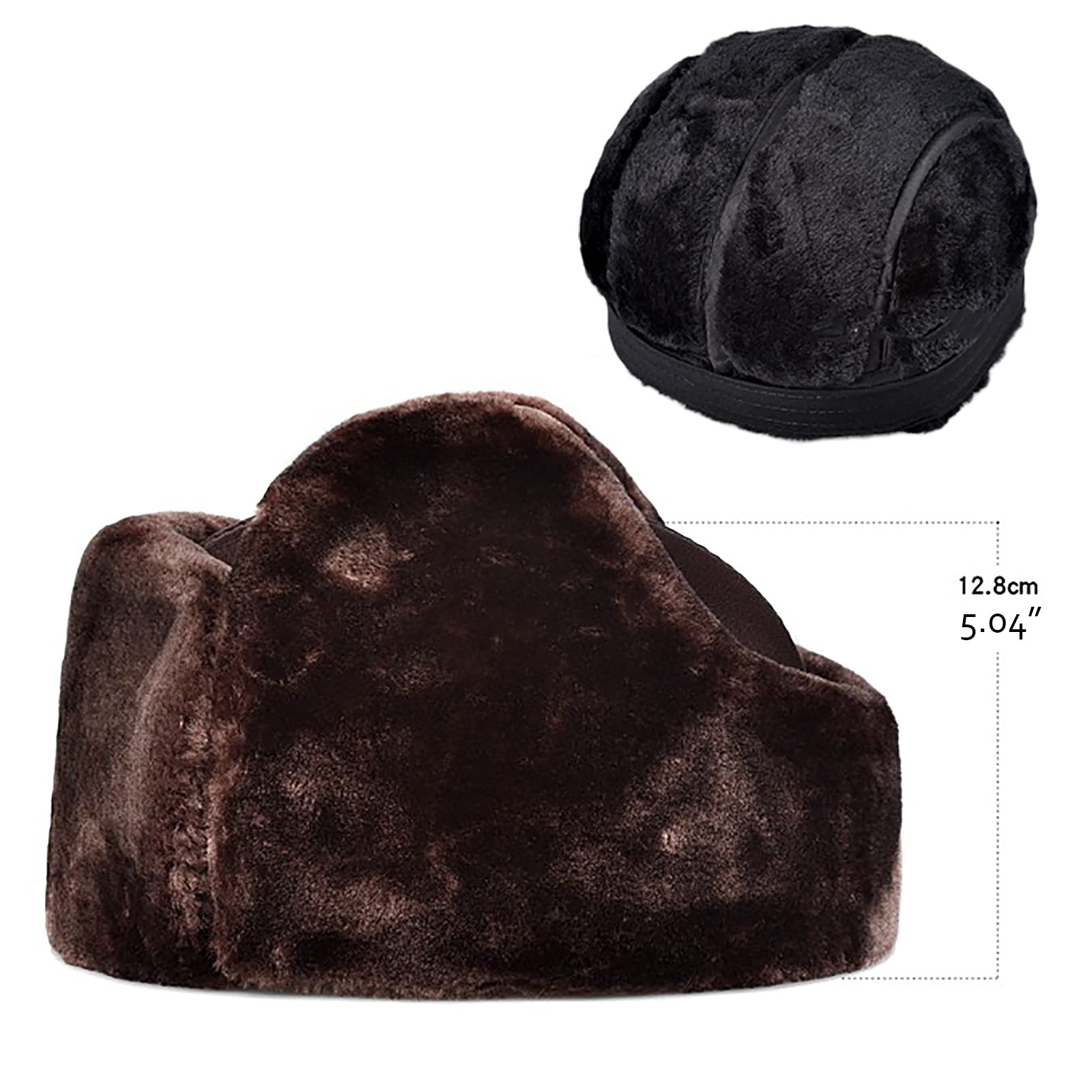 Sombreros de invierno, sombrero bombardero Unisex Aviator Sombrero de cuero Trooper Tapper Caps Bomber Sombrero Invierno para esquiar, Senderismo, Deportes al aire libre Dos maneras de vestir