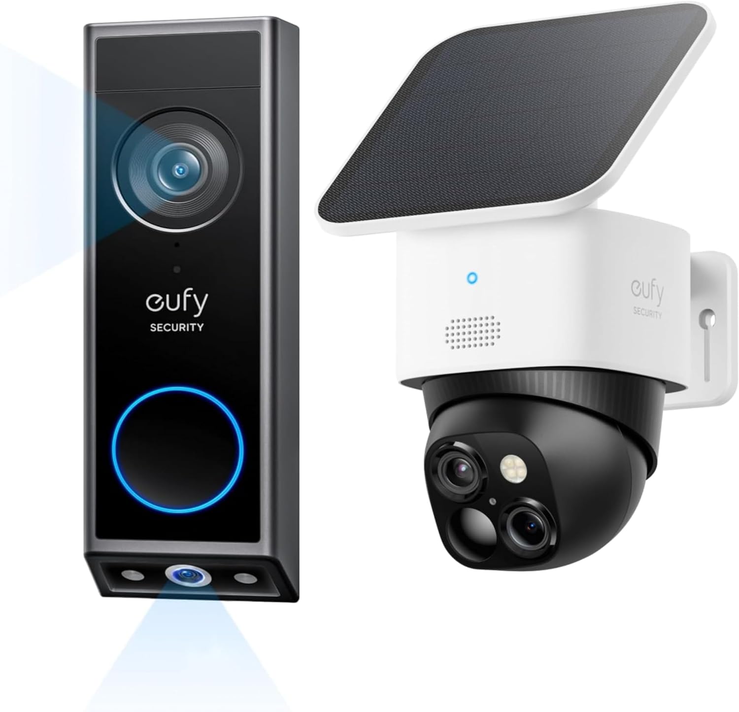 eufy Security Timbre de video E340 (alimentado por batería), con SoloCam S340, cámaras duales con protector de entrega, 2K Full HD y visión nocturna
