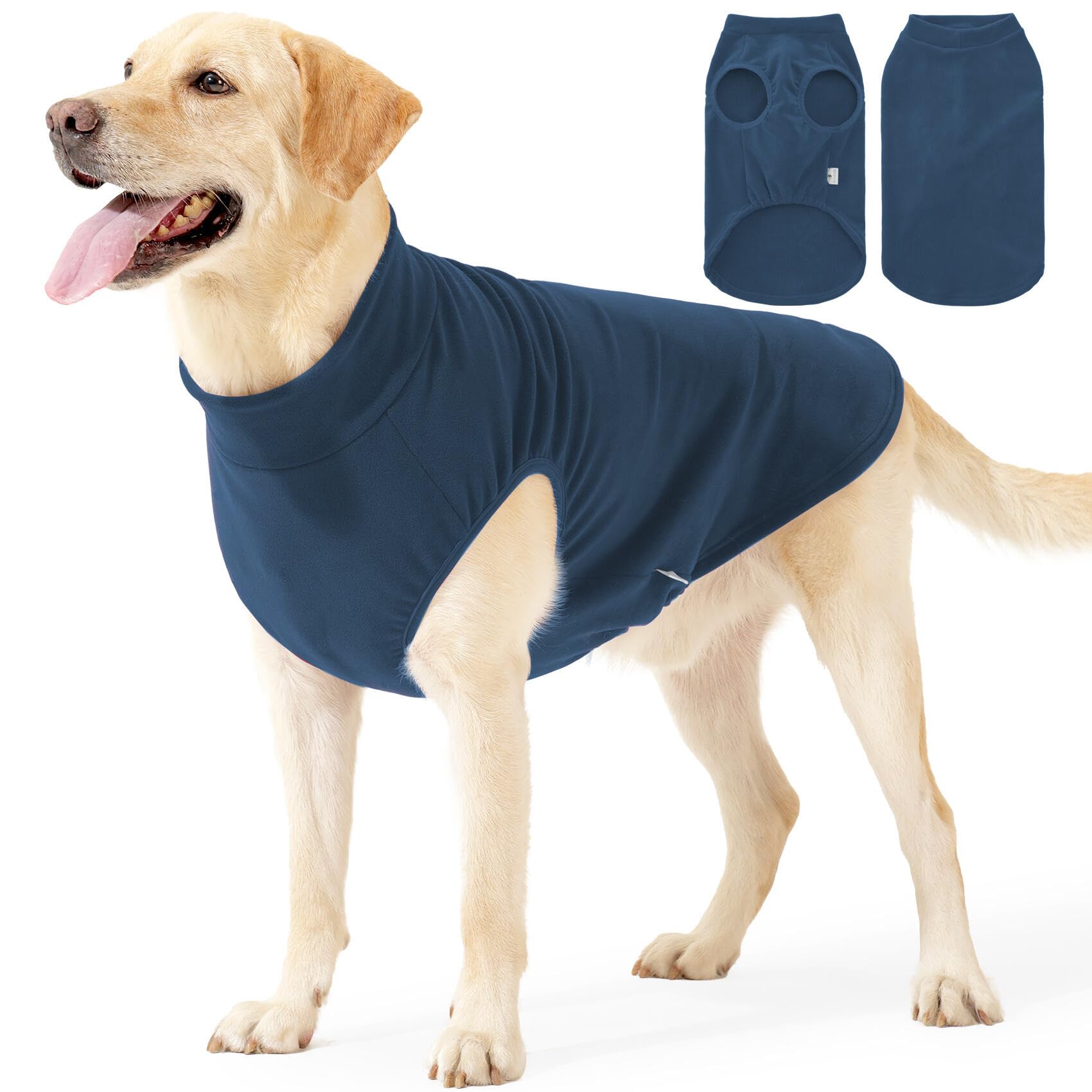 Large Dog Winter Warm Vest,Cold Weather Pet Fleece Vest Jacket Autumn Winter Dog Pullover Sweater Coat 4-Way Stretch Dogs Loungewear Pajamas for Samll Meidum Large Dogs_M(Turquoise)