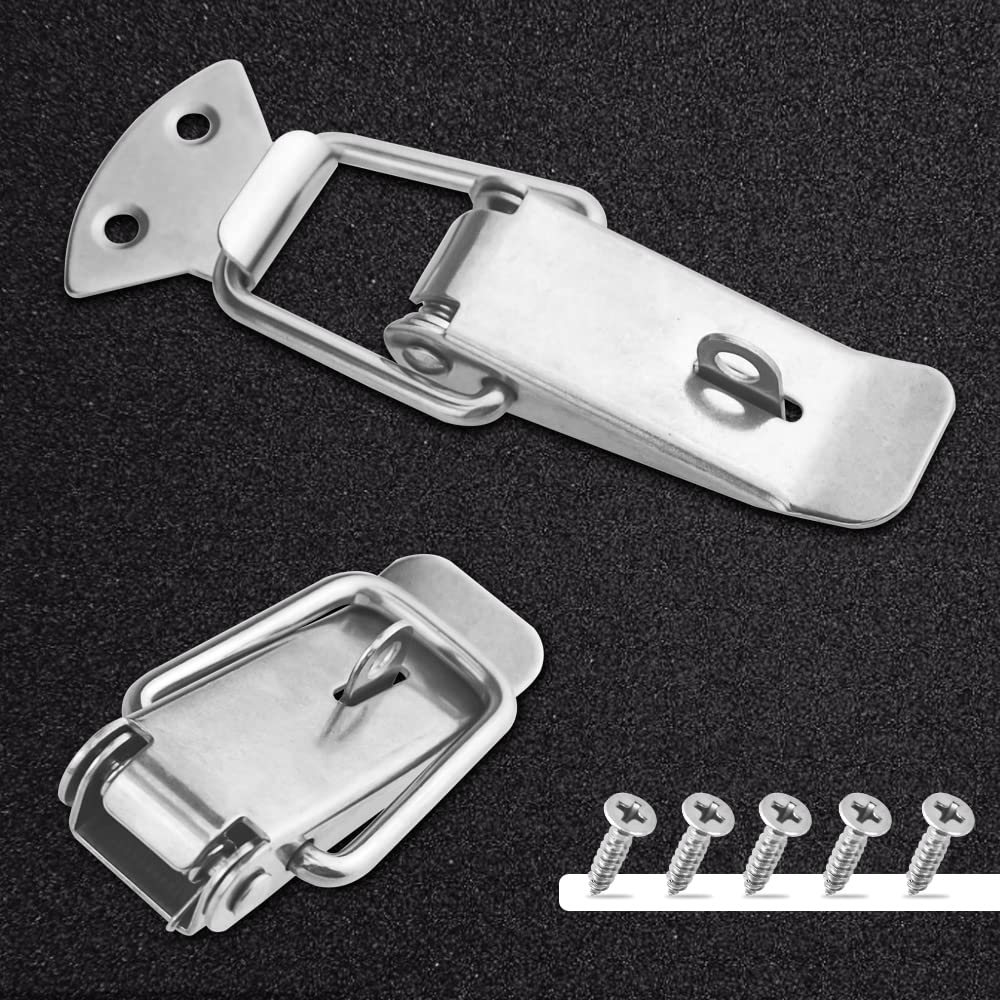 4-Pack Stainless Steel Spring Toggle Latches With Lock Rings – Heavy Duty Clasps For Boxes, Chests & Toolboxes - View #4