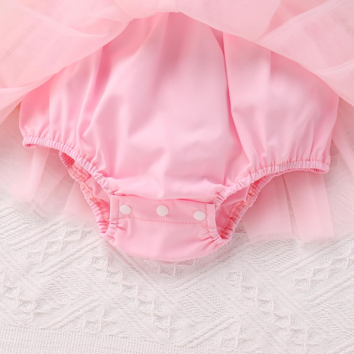 ODASDO Baby Girls 1st 2nd Birthday Cake Smash Outfit Smocked Bowknot Tulle Tutu Princess Romper Dress with Headband Set - Image 8