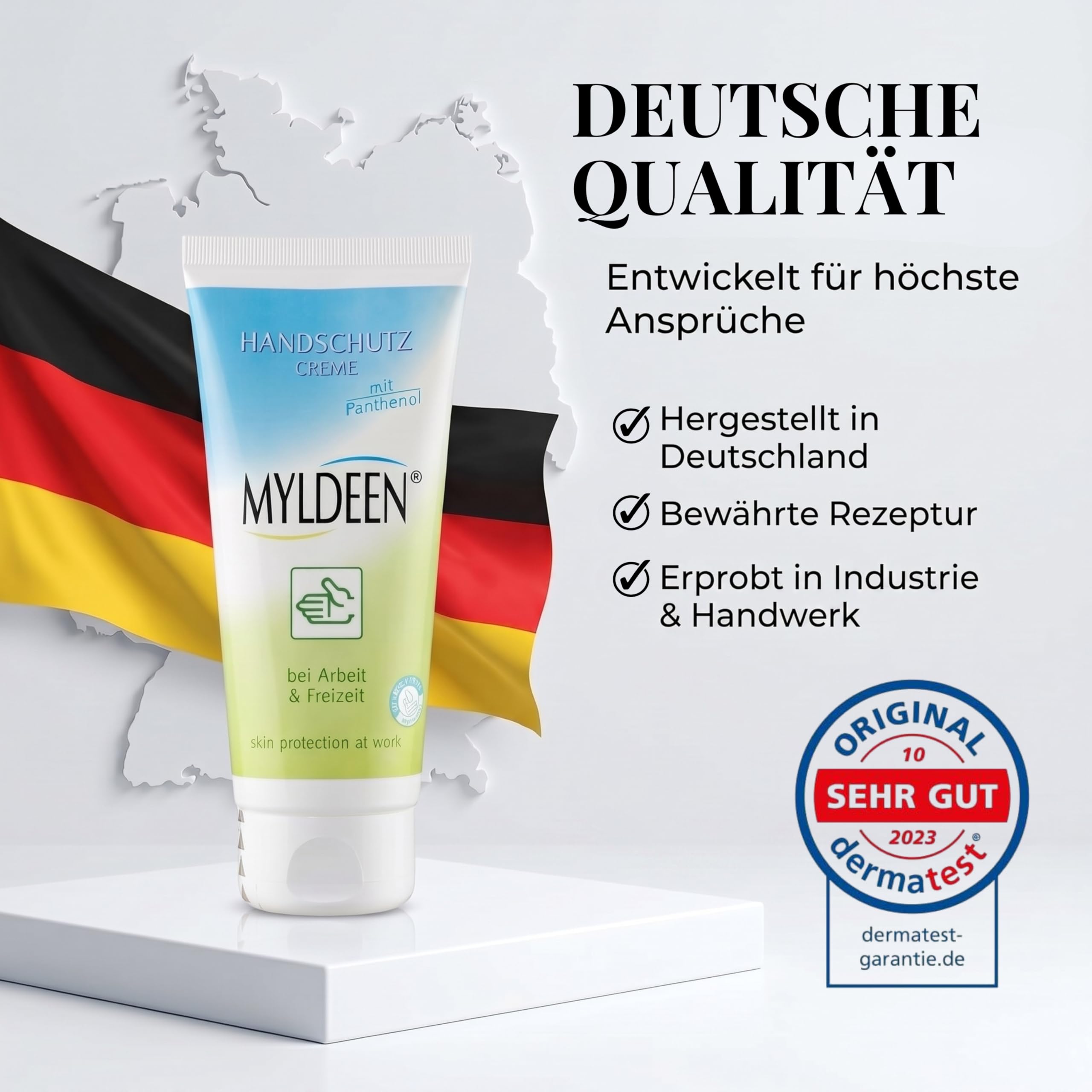 Handschutzcreme 100 ml – Handschutzcreme für Arbeit & Alltag – Handcreme für sehr trockene Hände pflegend & schützend – intensive Handpflege bei rissigen Händen – Nicht fettend – 12 Stück