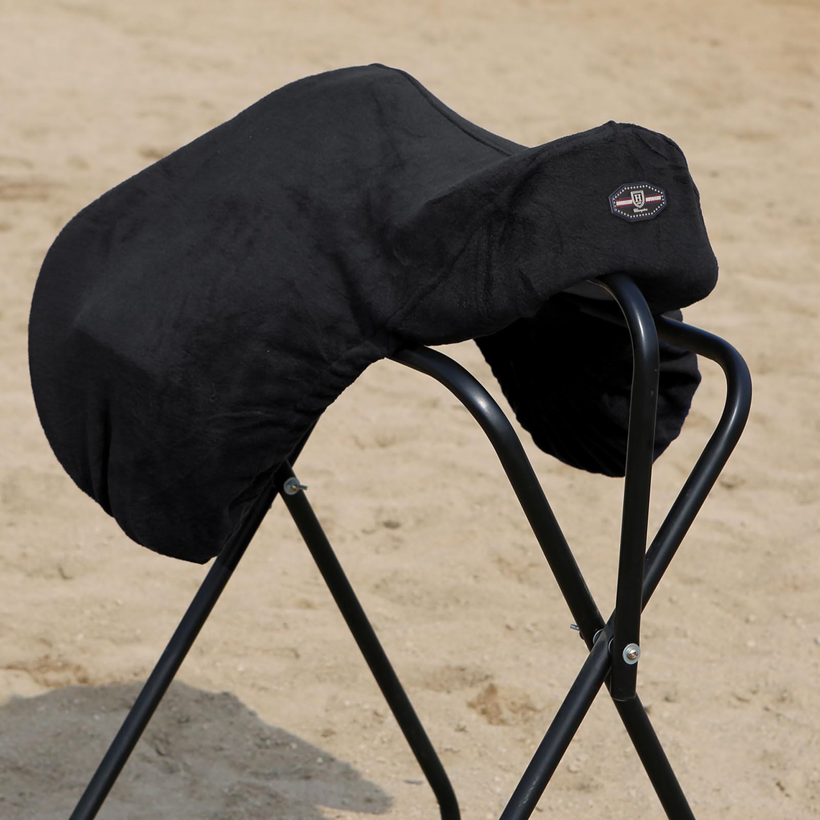 Harrison Howard Essential - Funda de Forro Polar para Silla de Caballo, para Doma de Caballo, protección fiable, prevención del Polvo, Lavable a máquina, Color Negro