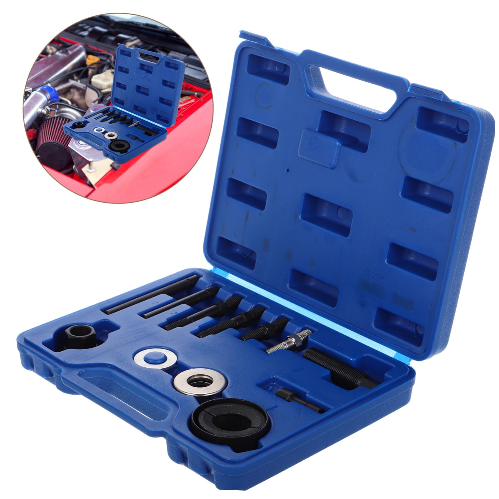 Estrattore e Installatore Puleggia Servosterzo per Auto Attrezzi Resistenti e Versatili per Rimozione Pompa e Cuscinetti Compatibile con Molteplici Modelli Auto