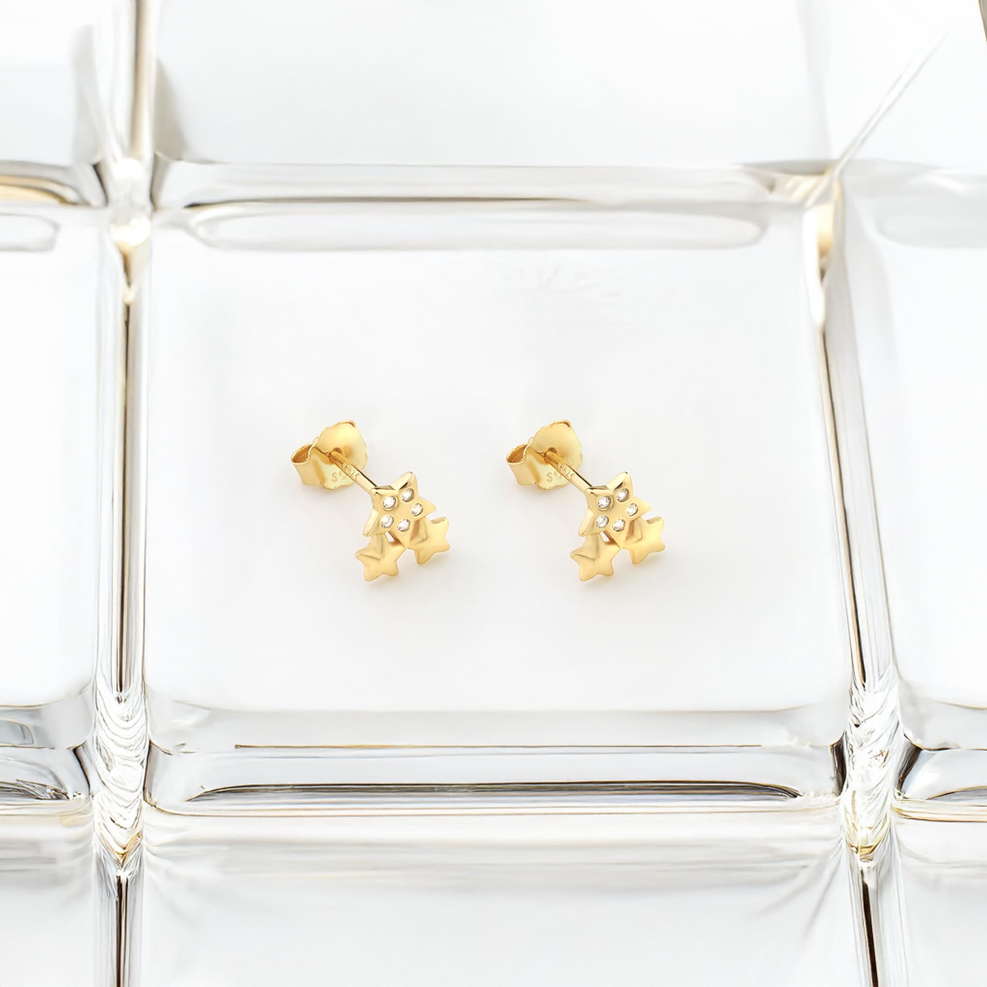 SOFIA MILANI - Pendientes para Mujeres en Plata de Ley 925 - Pendiente de Botón de Estrella