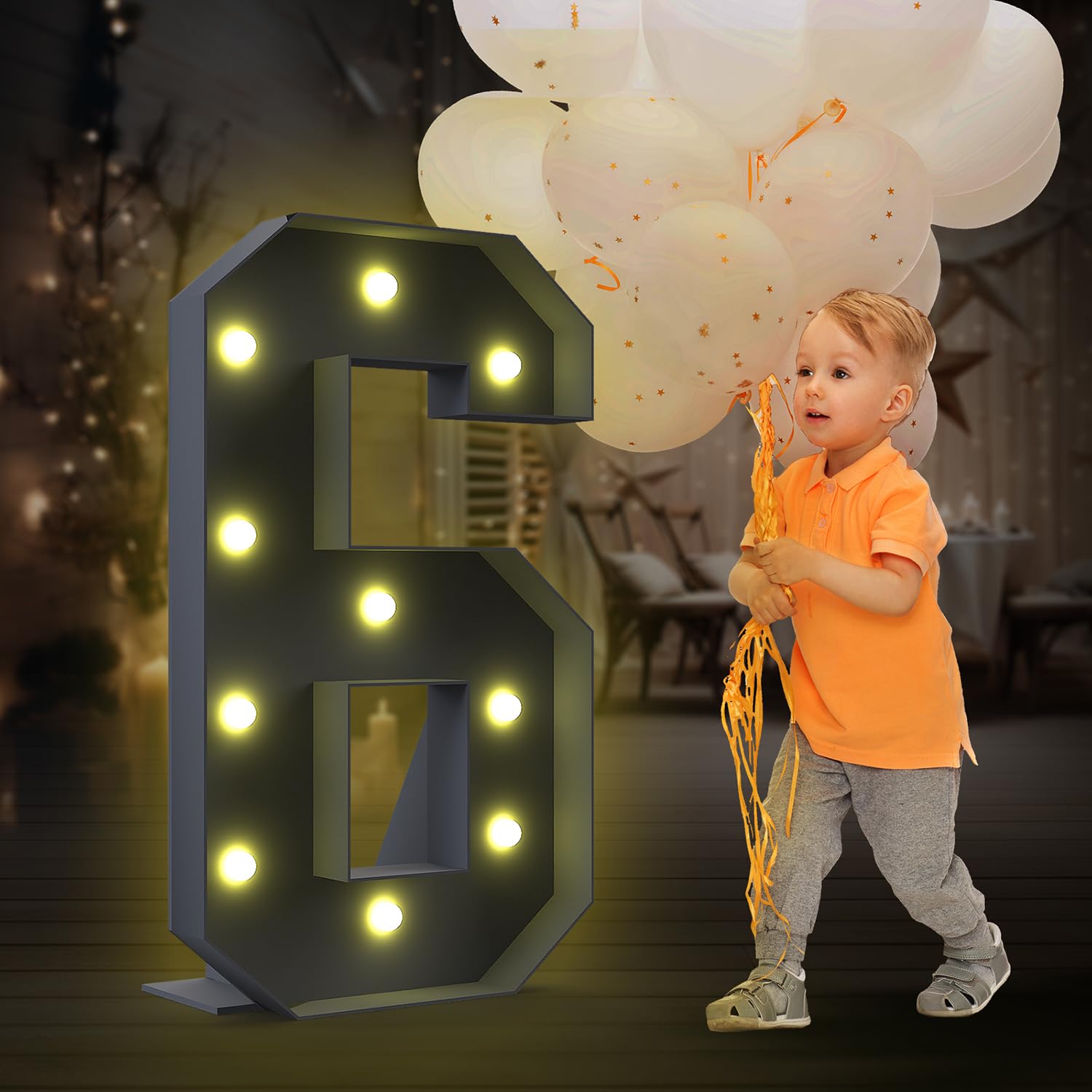 4FT Marquee Numbers, Marquee Light Up Numbers for Anniversary,Wedding, Birthday Decorations, Marquee light up letters Party Decor, Mosaic Numbers for Balloons , DIY Frame Pre-Cut Foam Board Kit