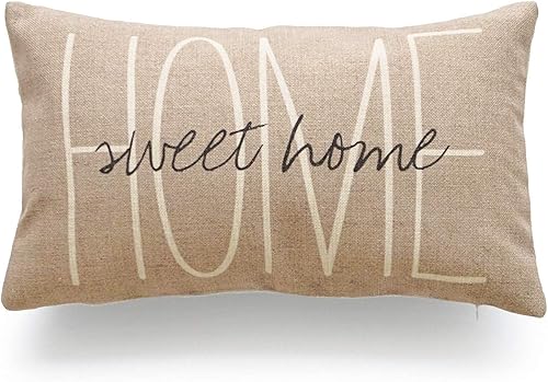 Miniatura 1 de Funda Hofdeco para cojín lumbar, tostado, gris, His and Her, Love, tela pesada, de 12 x 20