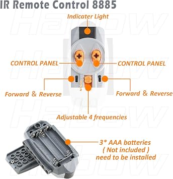 Habow 5 in 1 Power-Functions Motor-Set Compatible with Branded building blocks-Motor STEM Building Block Toy for MOC Technic-Parts.
