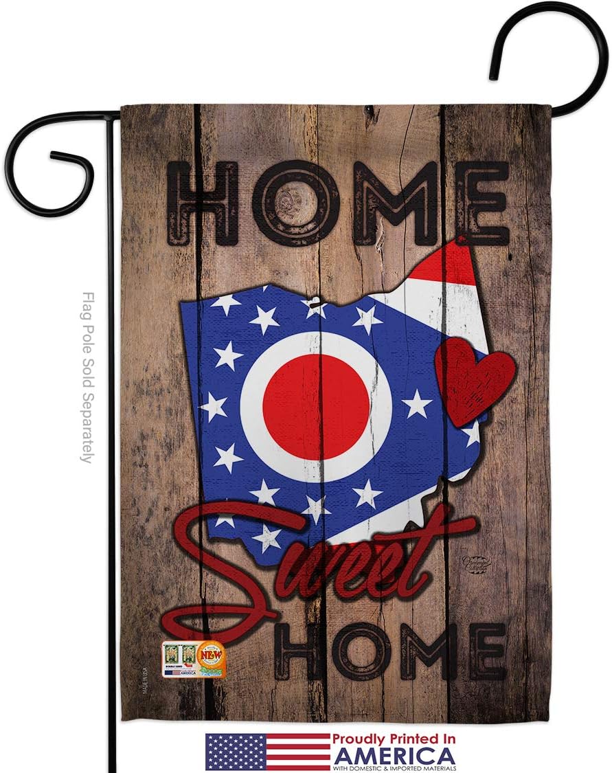 State Ohio Home Sweet Garden House Flags Set Americana States USA American Territories Republic Country Particular Area Small Decorative Gift Yard Banner Made In 28 X 40