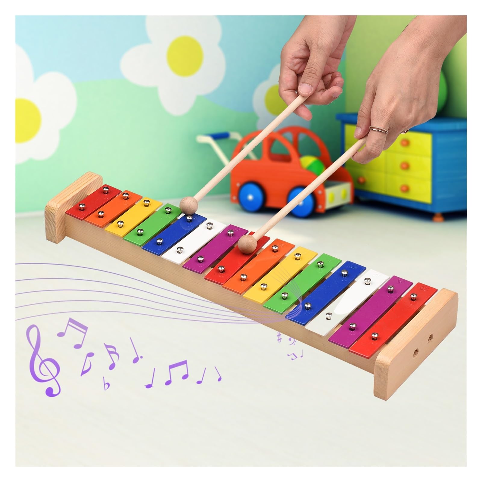 15 Note Glockenspiel Xylophone | Base in legno colorato