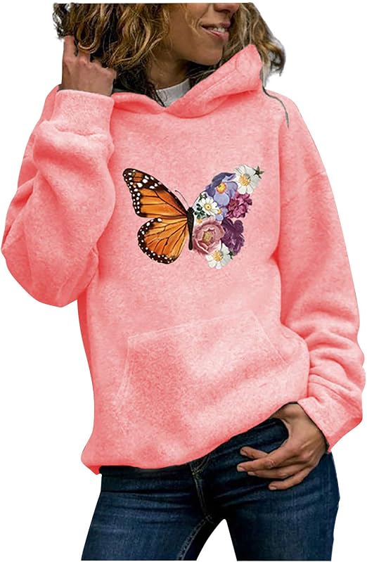 orange butterfly sweatshirt