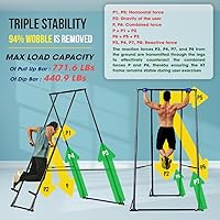 Vista 2 de KT High and Foldable Pull Up Dip Station Power Tower Stable Adjustable Multifunctional Exercise Machine Durable Home Gym Strength Training Fitness