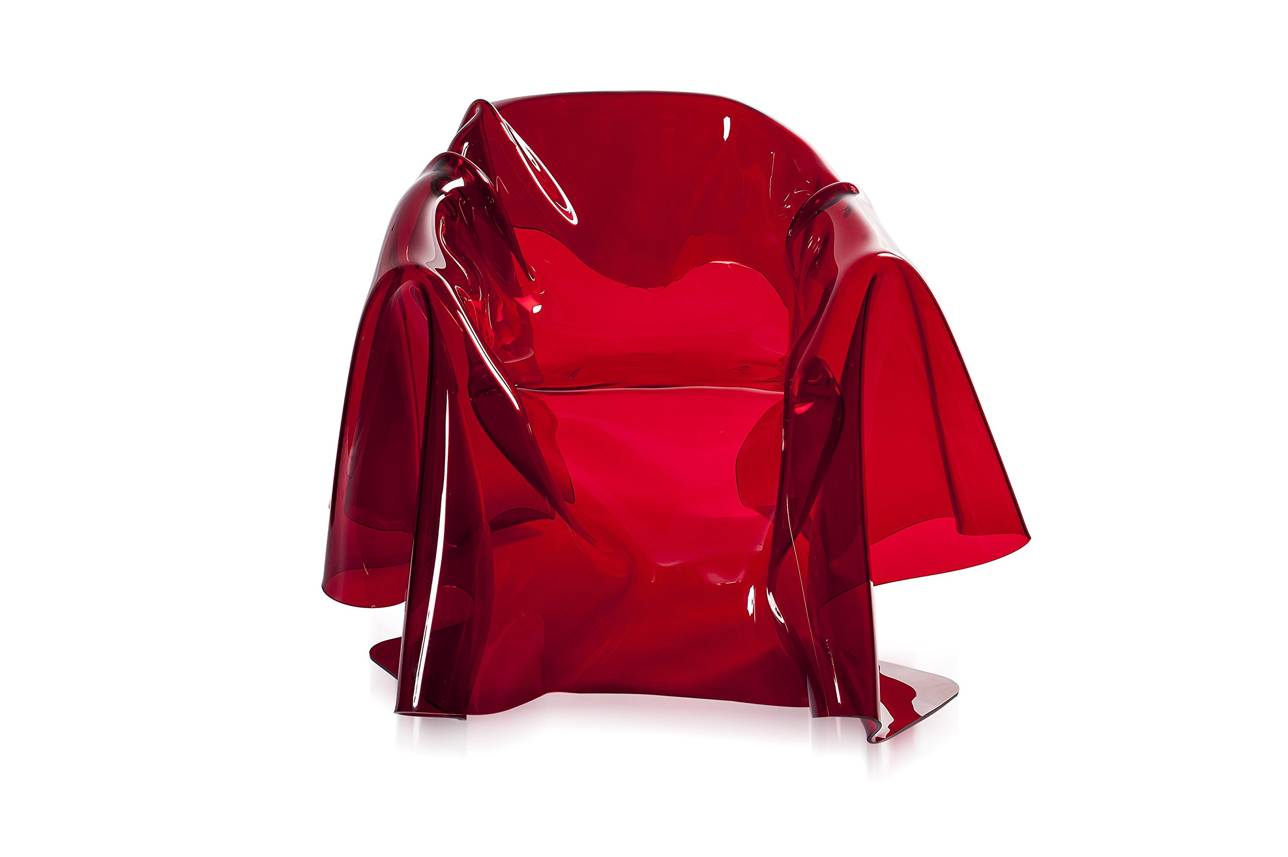 Drappeggi d'Autore Poltrona in Plexiglass Trasparente, Rosso