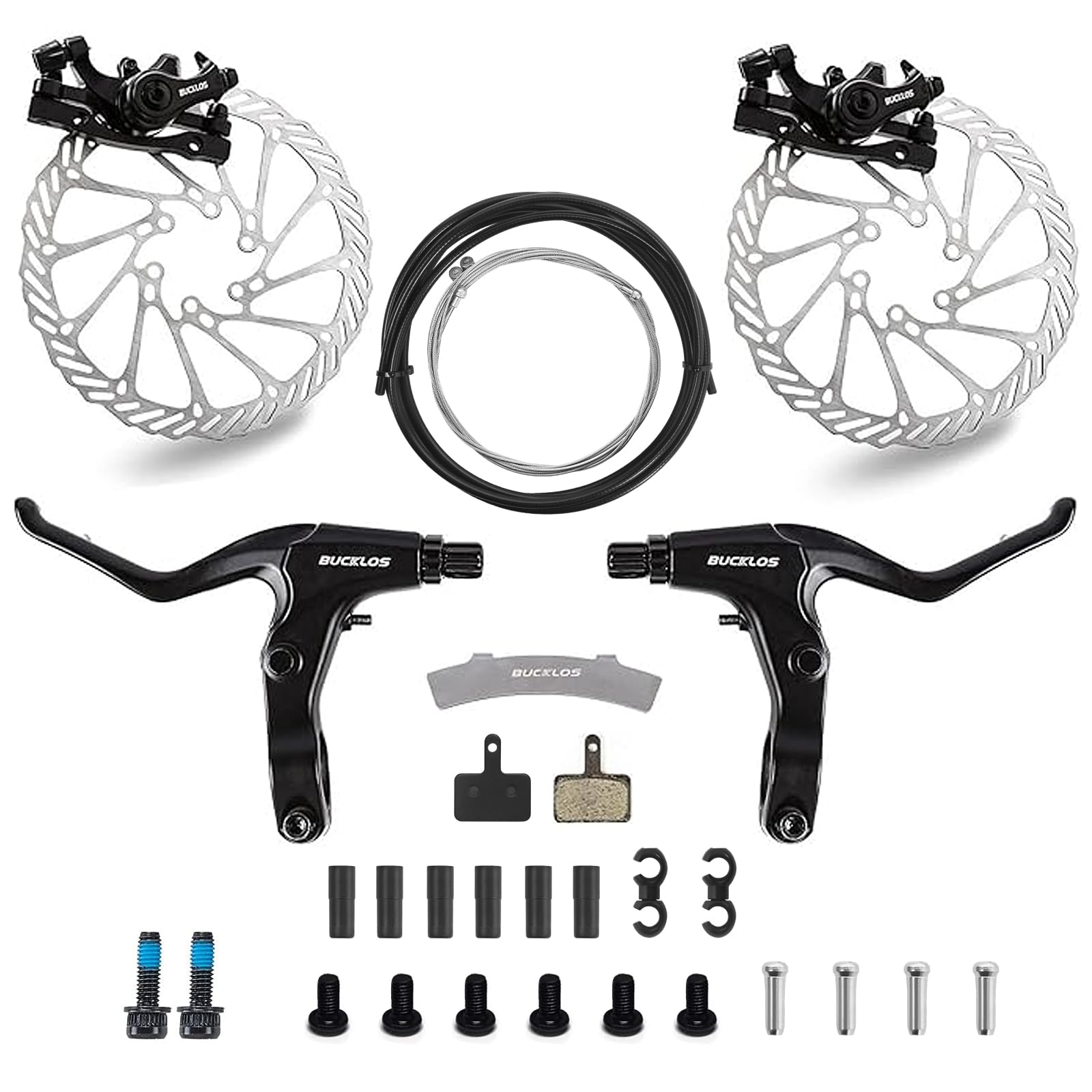 Set di freni a disco per mountain bike, freni a disco meccanici MTB con leva in alluminio/rotore/is/PM da 160 mm per e-bike/pieghevoli/scooter/fatbike
