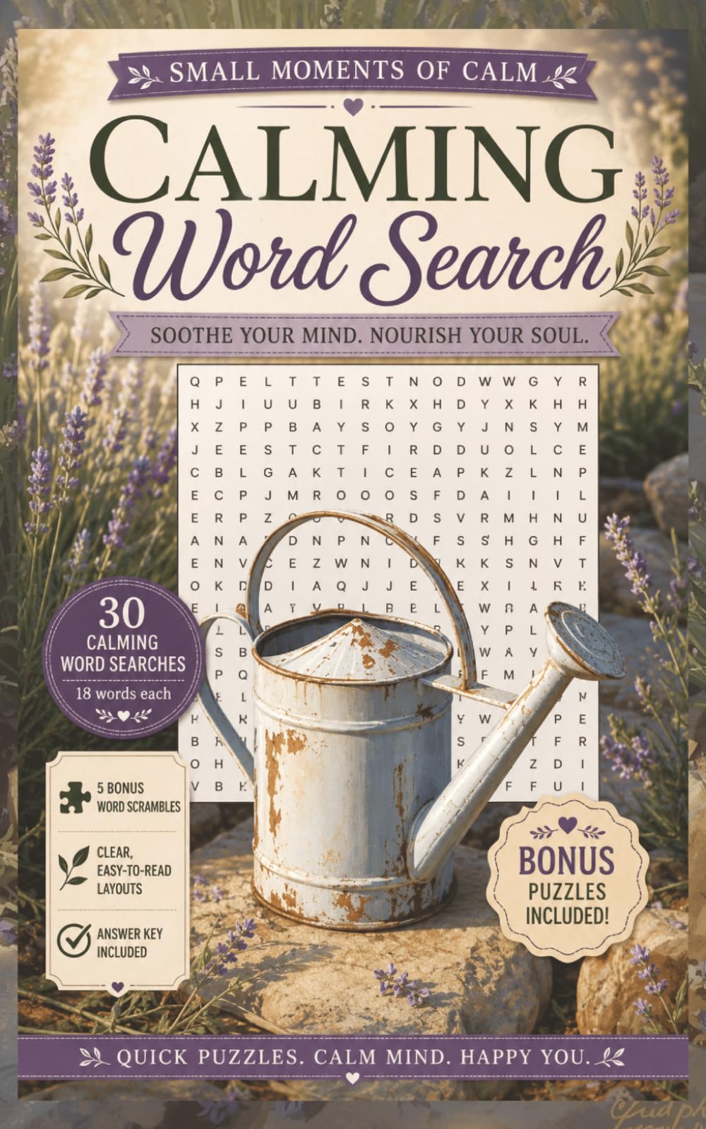 Calming Word Search - Word Snacks Edition: 30 All-Directions Mini Puzzles with 18 Words Each & 5 Bonus Word Scrambles | Compact Mindfulness Small Word ... Focus & Stress Relief (5x8 Mini Word Search)