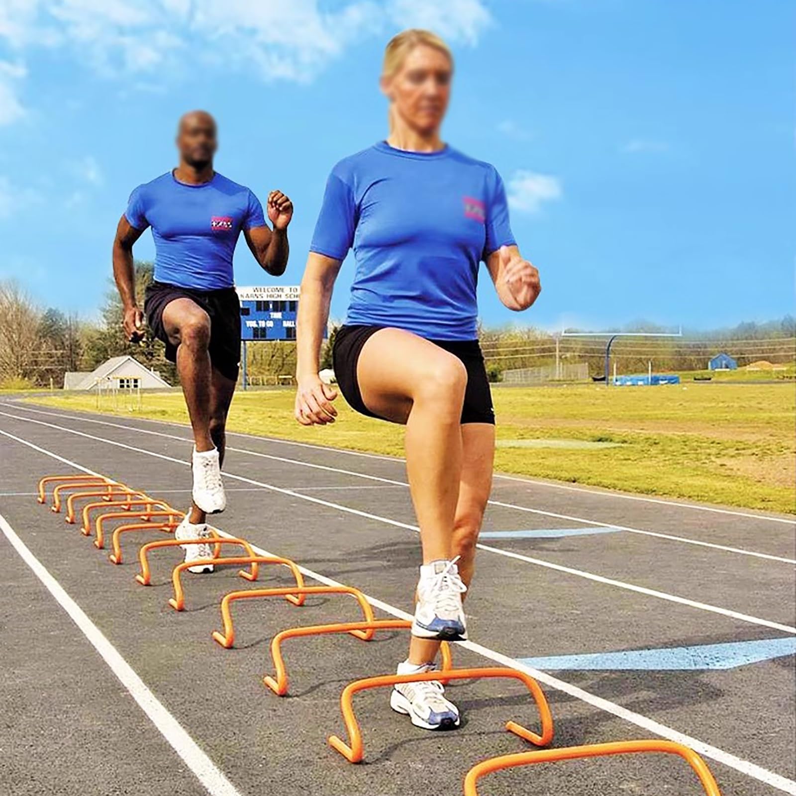 Set di 5 ostacoli per l'allenamento della velocità per bambini/ragazzi, ostacoli in plastica per esercizi di salto, corse, lezioni di educazione fisica, attrezzatura per l'allenamento d'agilità per ca