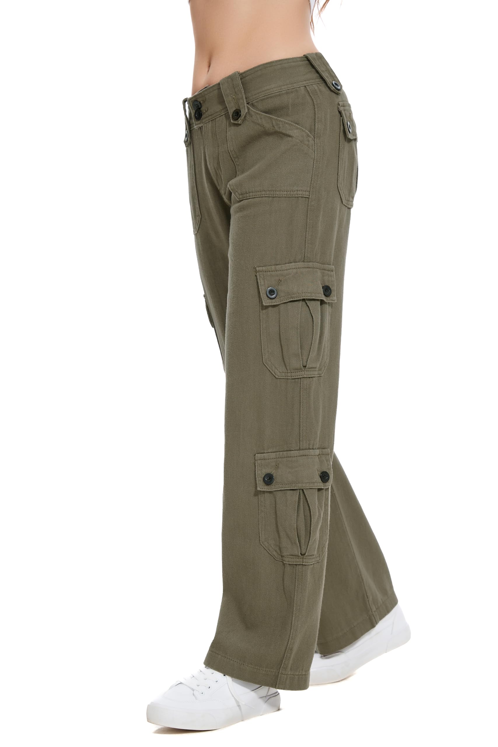 Cargo Jeans Damen Y2k Baggy Weites Bein Denim Hosen Niedrige Taille Mehrere Taschen Lose Streetwear Jeans