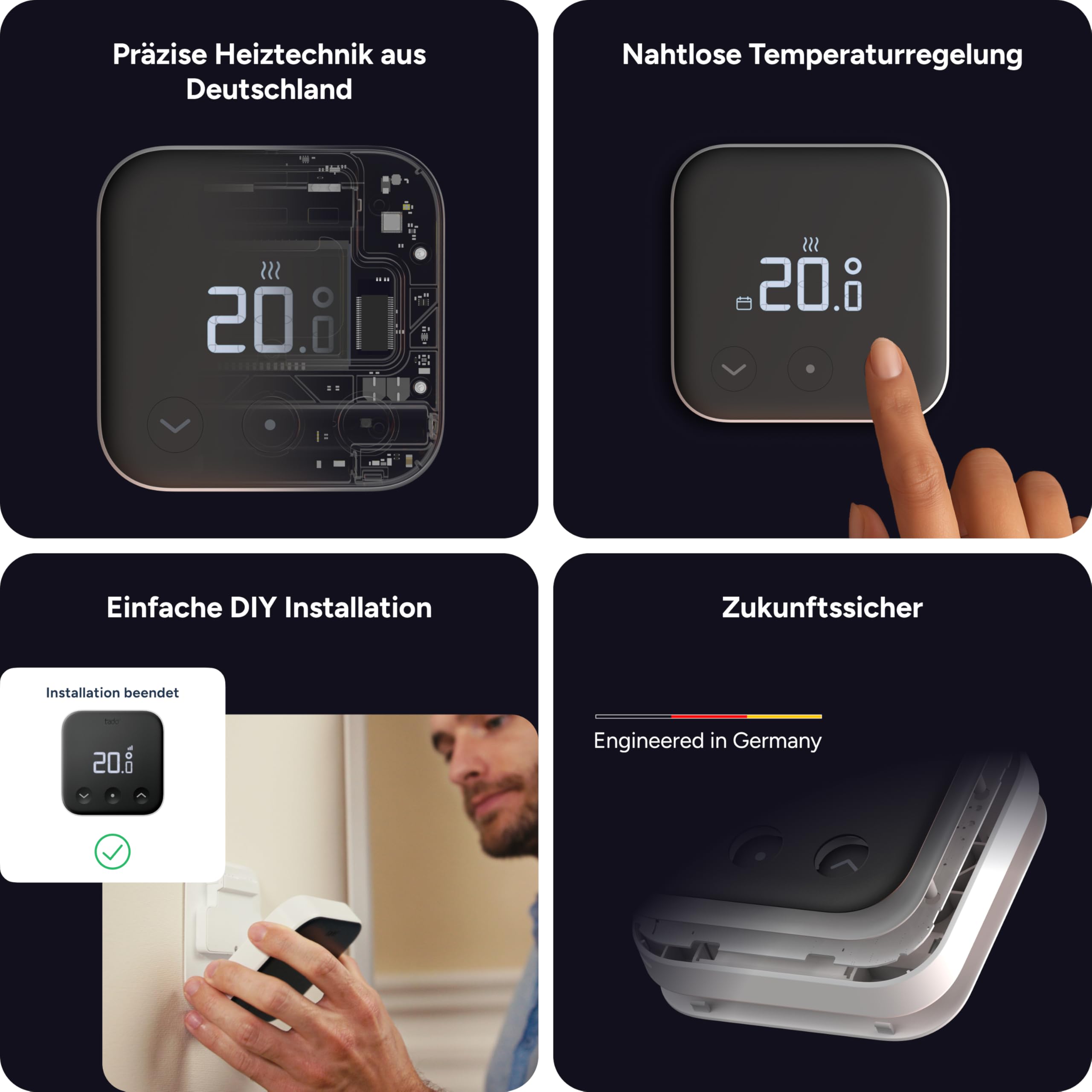 tado° Smartes Thermostat X – Starter Kit für Fußbodenheizung und Boiler, Steuerung per App und Smart Speaker (Alexa, Siri, Google Assistant), DIY Installation