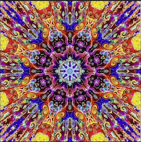 Zeekio Mougee Classic Flow Star-28 Diameter-Durable and Vibrant Patterns (Kaleidoscope)