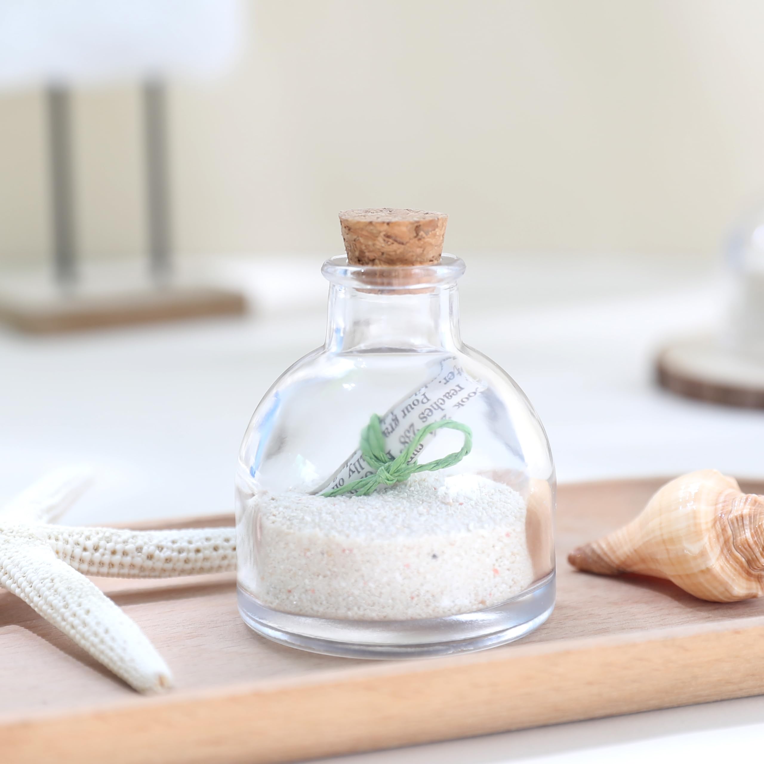 Amazon.co.jp: JUNENTER コルク栓付き装飾ガラスボトル (1.7 fl oz. 丸