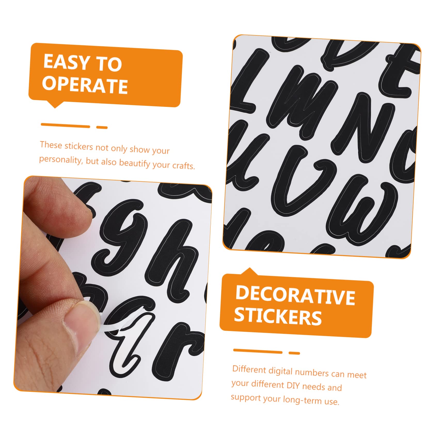 ARTIBETTER 10Sheets Self Adhesive Alphabet and Number Stickers Vinyl Labels for Rooms Home Decor Easy to Install Each