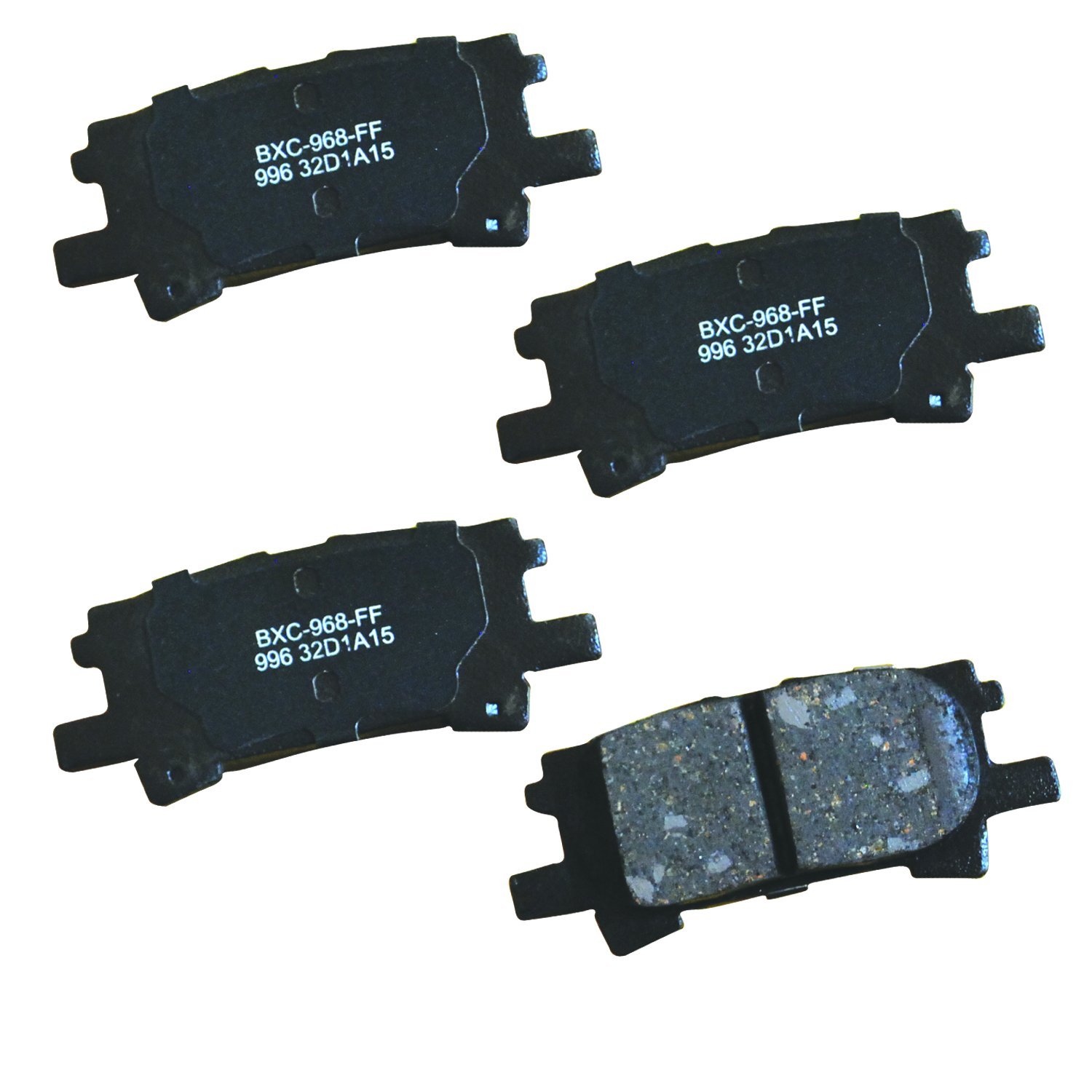 Bendix Premium SBC996 Ceramic Rear Brake Pads for Lexus RX330 2006-2004, RX350 2009-2007, RX400h 2008-2006, Toyota Highlander 2007-2004