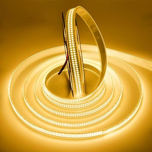 Miniatura 11 de Tira de luz LED de doble fila, luz blanca diurna 6500 K, súper brillante, regulable, impermeable, 12 V, 16.4 pies, SMD 2835 2400 LED, cinta de luz