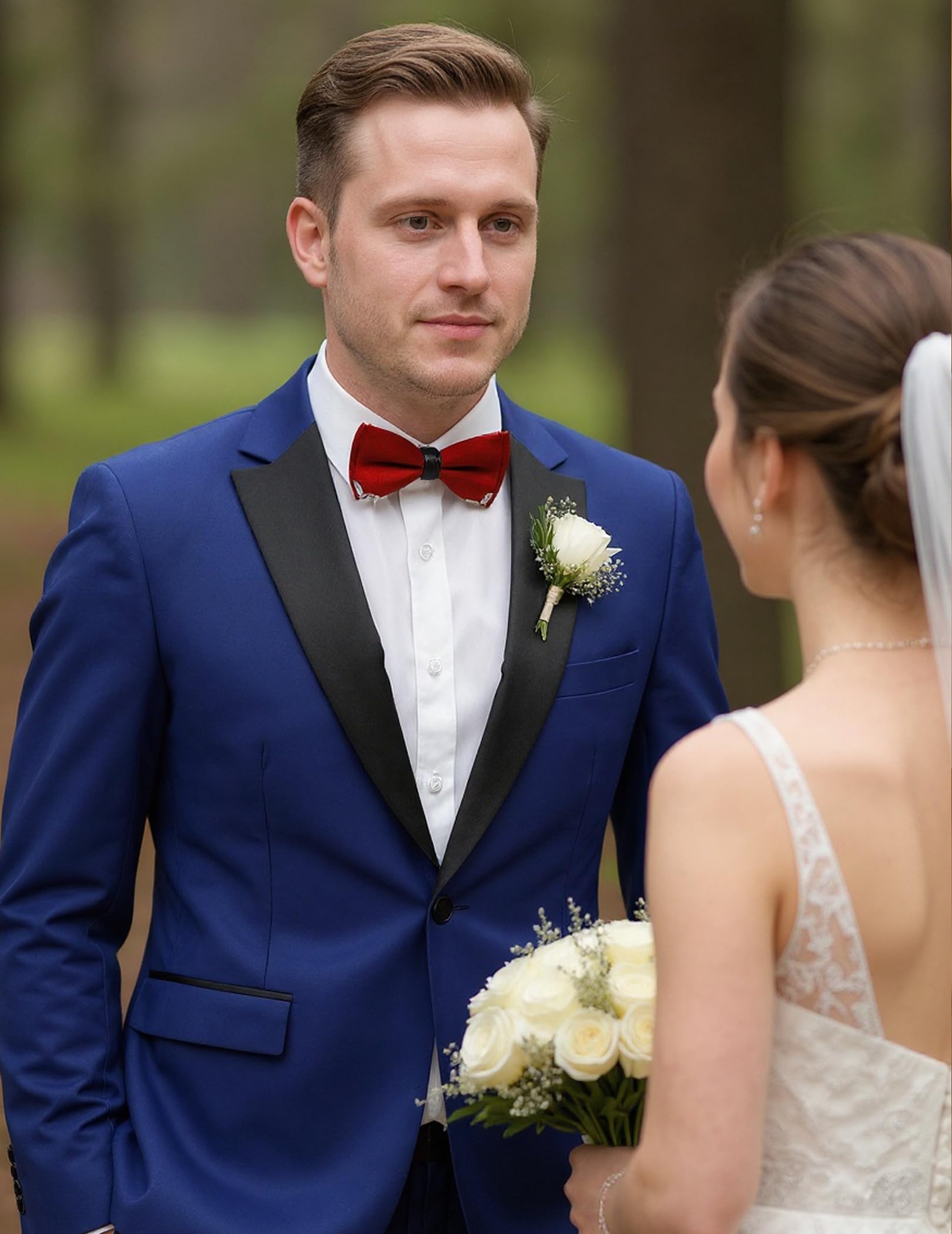 COOFANDY Set da smoking da uomo, slim fit, 2 pezzi, con un bottone, giacca, pantaloni, per matrimoni, cene, balli