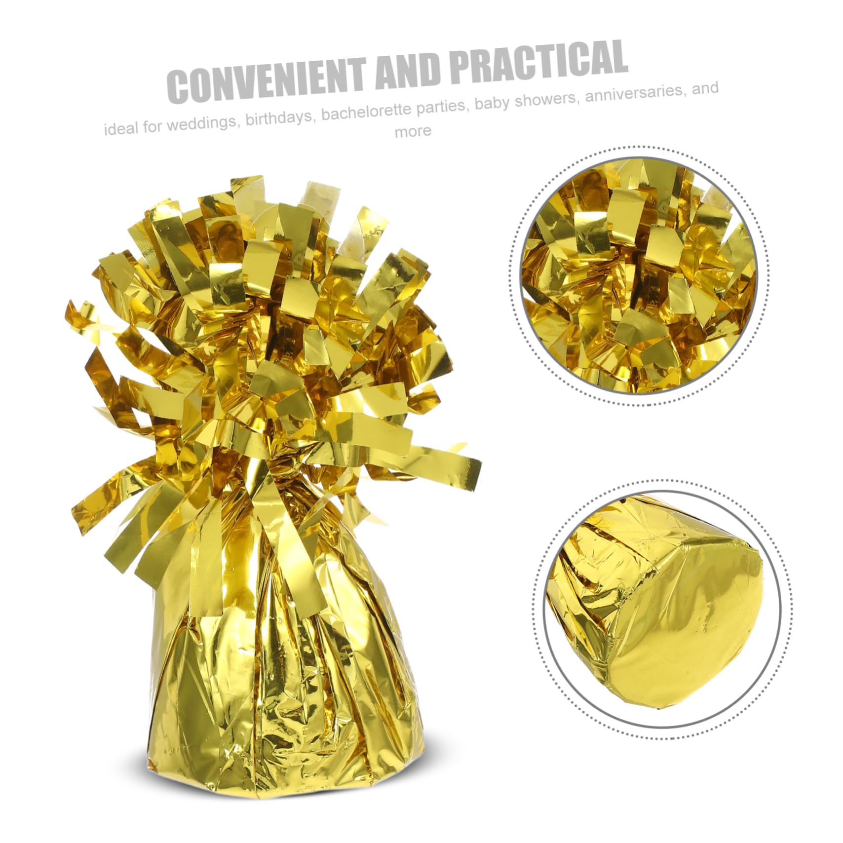 Pesi per Palloncini Blocchi 6 Pezzi Oro in Pvc e Cemento | Feste e Addii al Nubilato, Design Unico e Gradevole, Materiale Affidabile, Facili da Usare