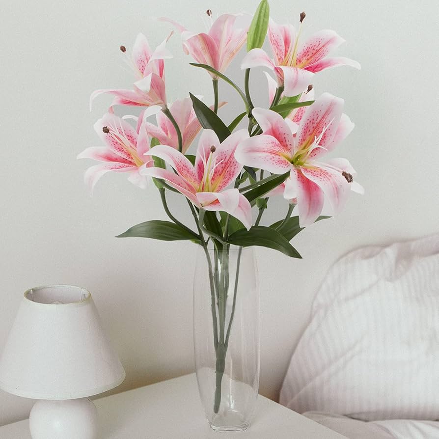 Amazon.com: SNAIL GARDEN 12 Artifical Lily Flowers with 9 Heads