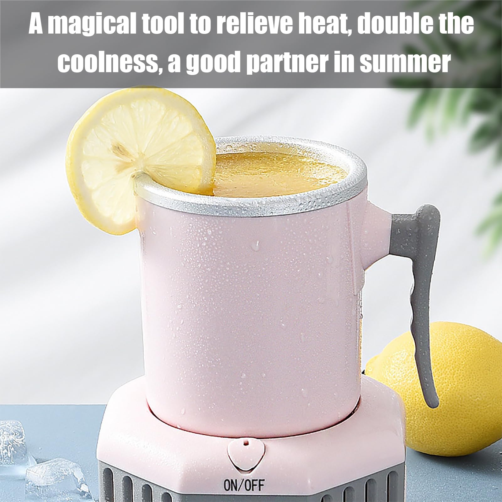 Tasse de refroidissement rapide de 420 ml, mini réfrigérateur portable, refroidit jusqu'à 6 °C, avec conduction d'aluminium, pour la maison, le bureau (rose)