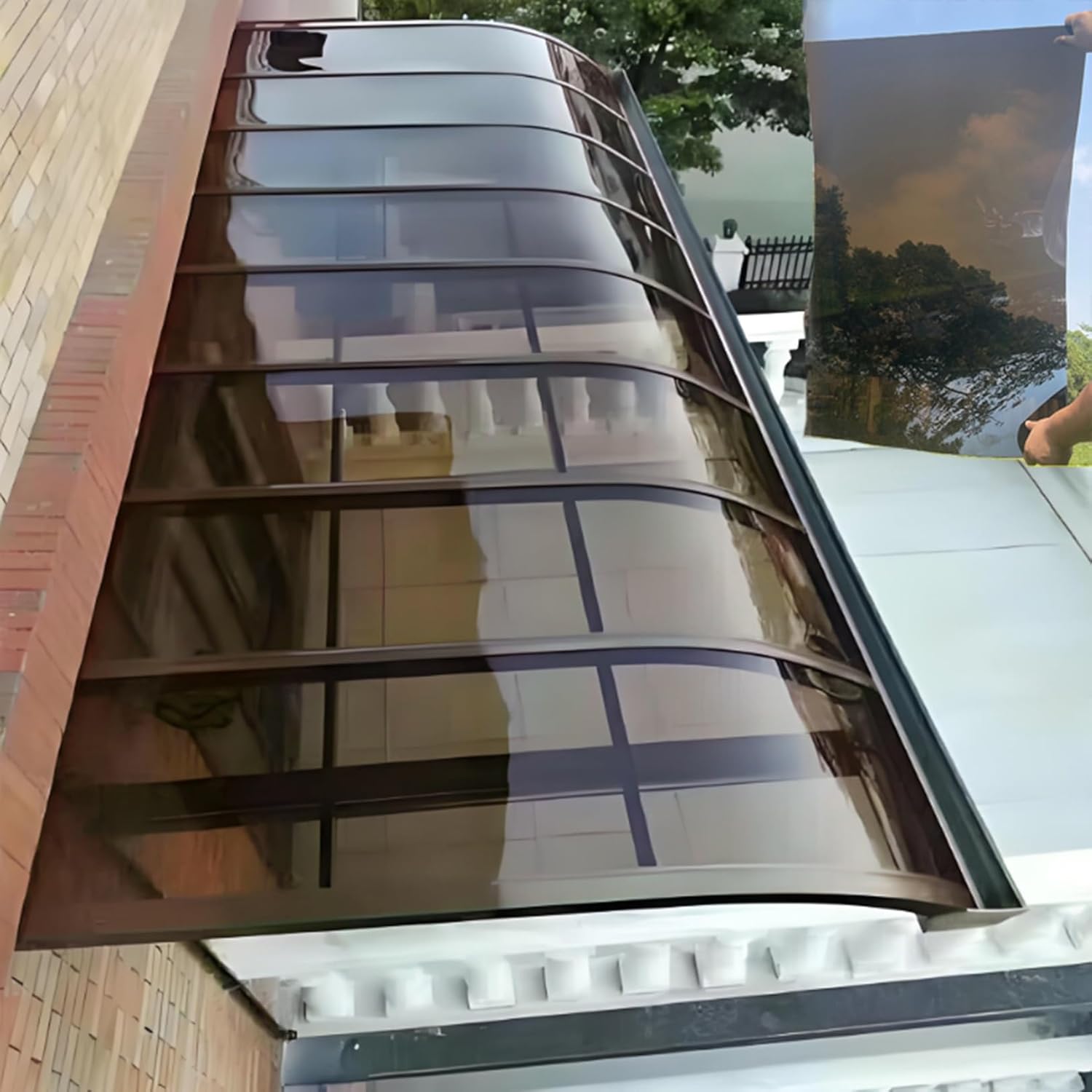 Polycarbonate sheet 0.04" Thick Roof Panels Sheets, Clear lexan Plastic Roofing Outdoor Greenhouse Rolled Sheet 1mm Garden Gazebo Covering, Waterproof UV Protected Impact Resistance Weather Resistant(