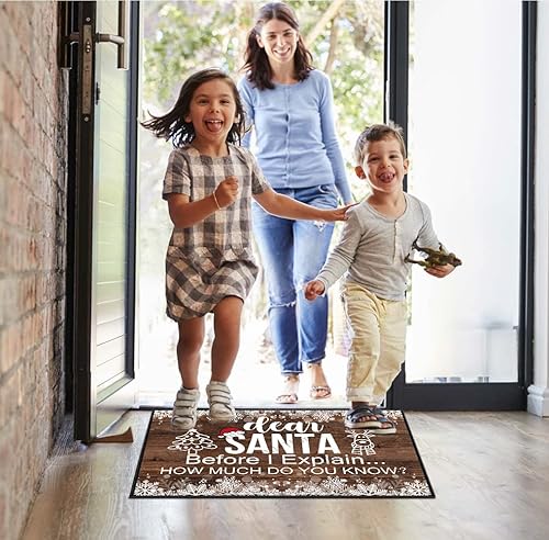 Miniatura 5 de ZUYOENCO Entryway Rugs Indoor Non Slip, Dear Santa Before I Explain How Much Do You Know Outdoor Funny Welcome Mats for Front Door Mats Indoor