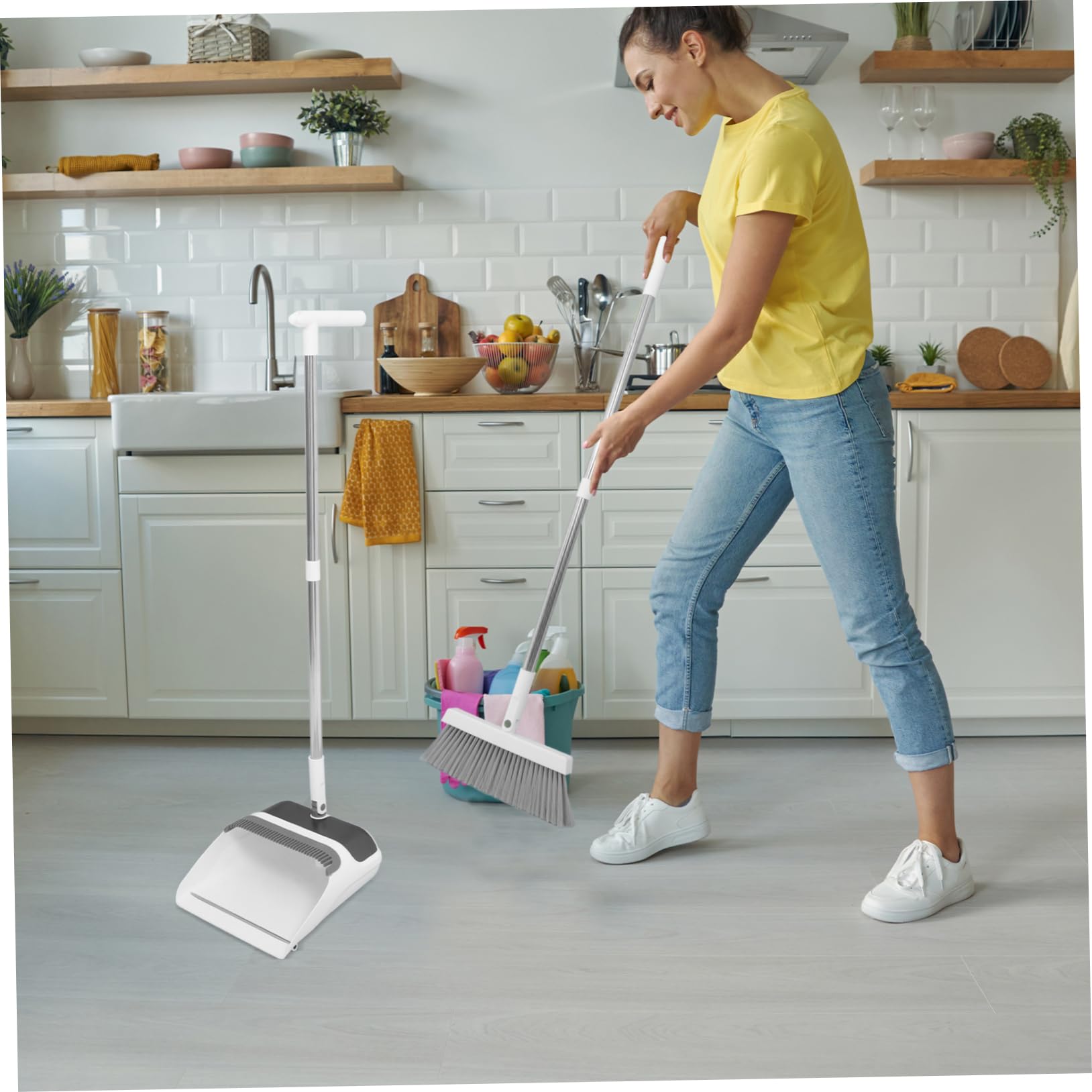 VALICLUD 1ensemble s Balai Ramasse-poussière Pour Nettoyage Intérieur Et Extérieur Facile à Utiliser Parfait Pour Maison Garages Magasins