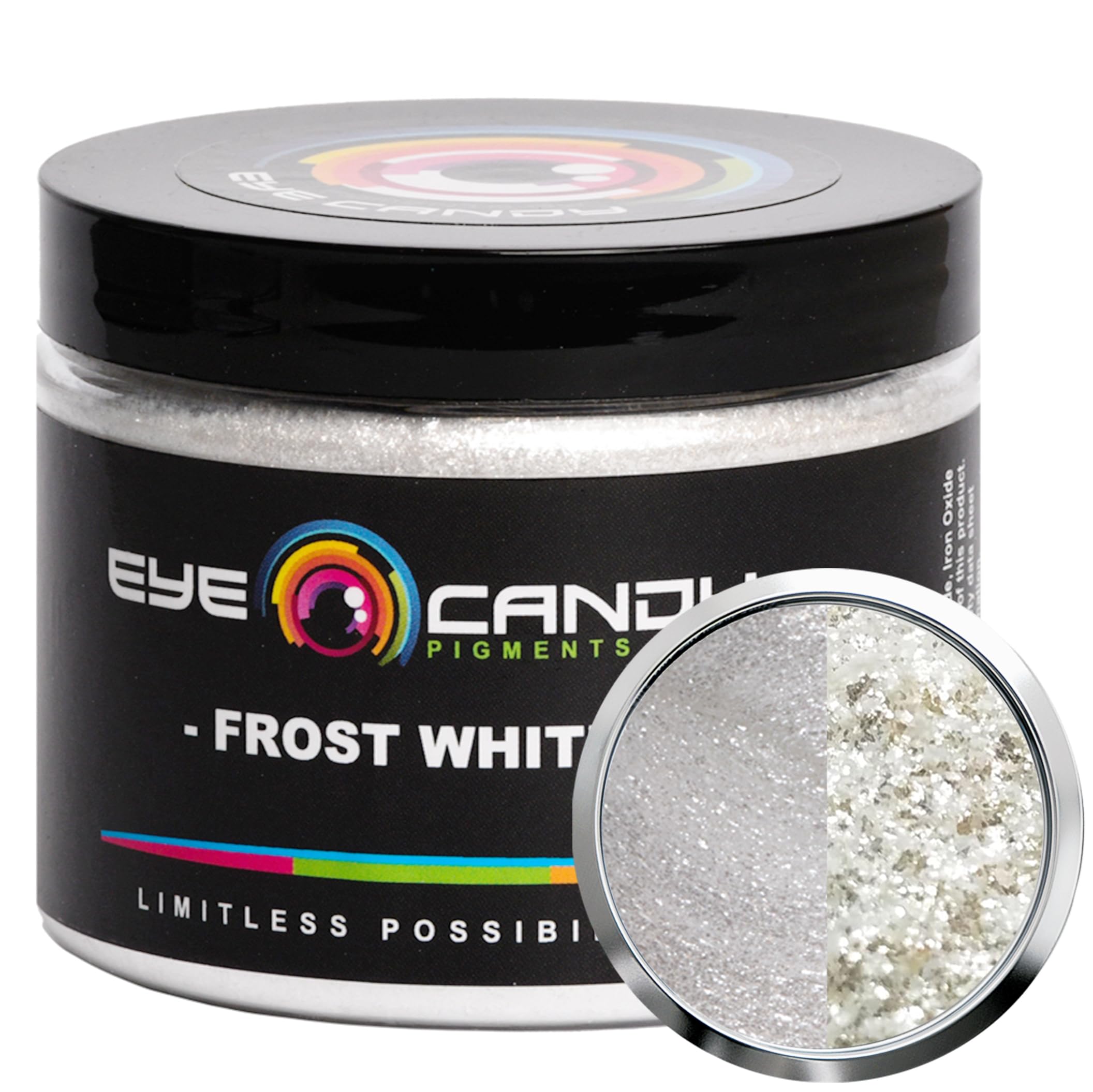 Eye Candy Pigments Premium White Mica Powder - Frost White (50gr) - for Epoxy, Resin, Soap, Paint, Woodworking, Acrylic Pouring, Bath Bombs, Fishing